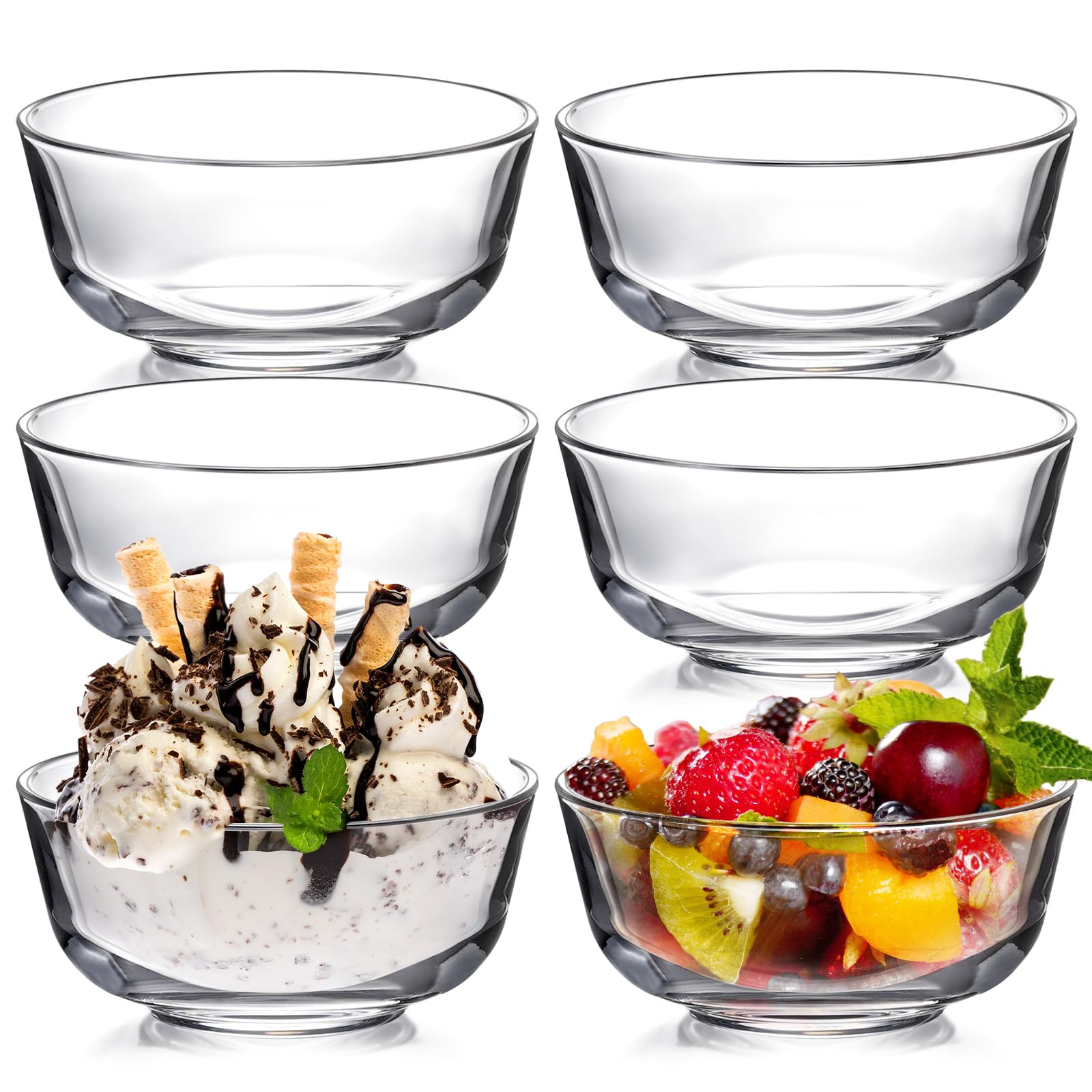 Set of 6 Glass Dessert Bowls - Clear 11.5cm-6 Pcs-image-8e376cdf-3ff6-4cf9-ae8c-6b5c0c23dc4f-1808