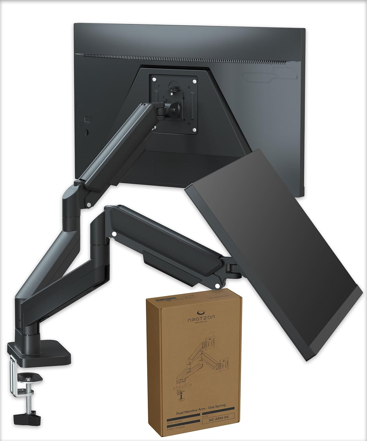 Dual Monitor Arm Adjustable - Black Dual-image-650f9349-efba-47d3-a56c-ae133790cf20-137208