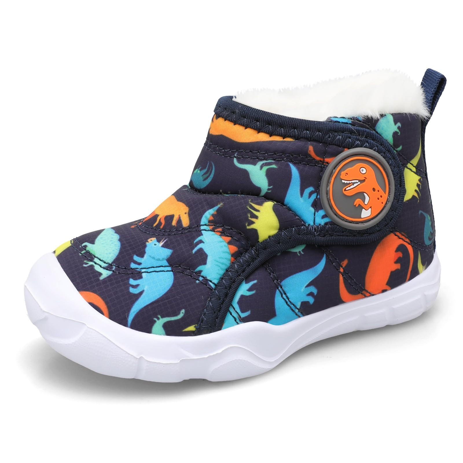 Kids Fuzzy Snow Boots - Blue Dinosaur UK 10-image-f818cd88-fefc-4908-92e3-2b4aaa3096cc-4196