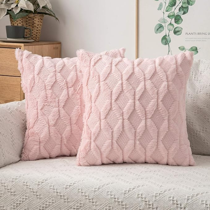 Elegant Fluffy Cushion Covers 2-Pack, Soft Plush Pillowcases-image-26583bae-247a-44d7-b059-061343e8fb10-69905