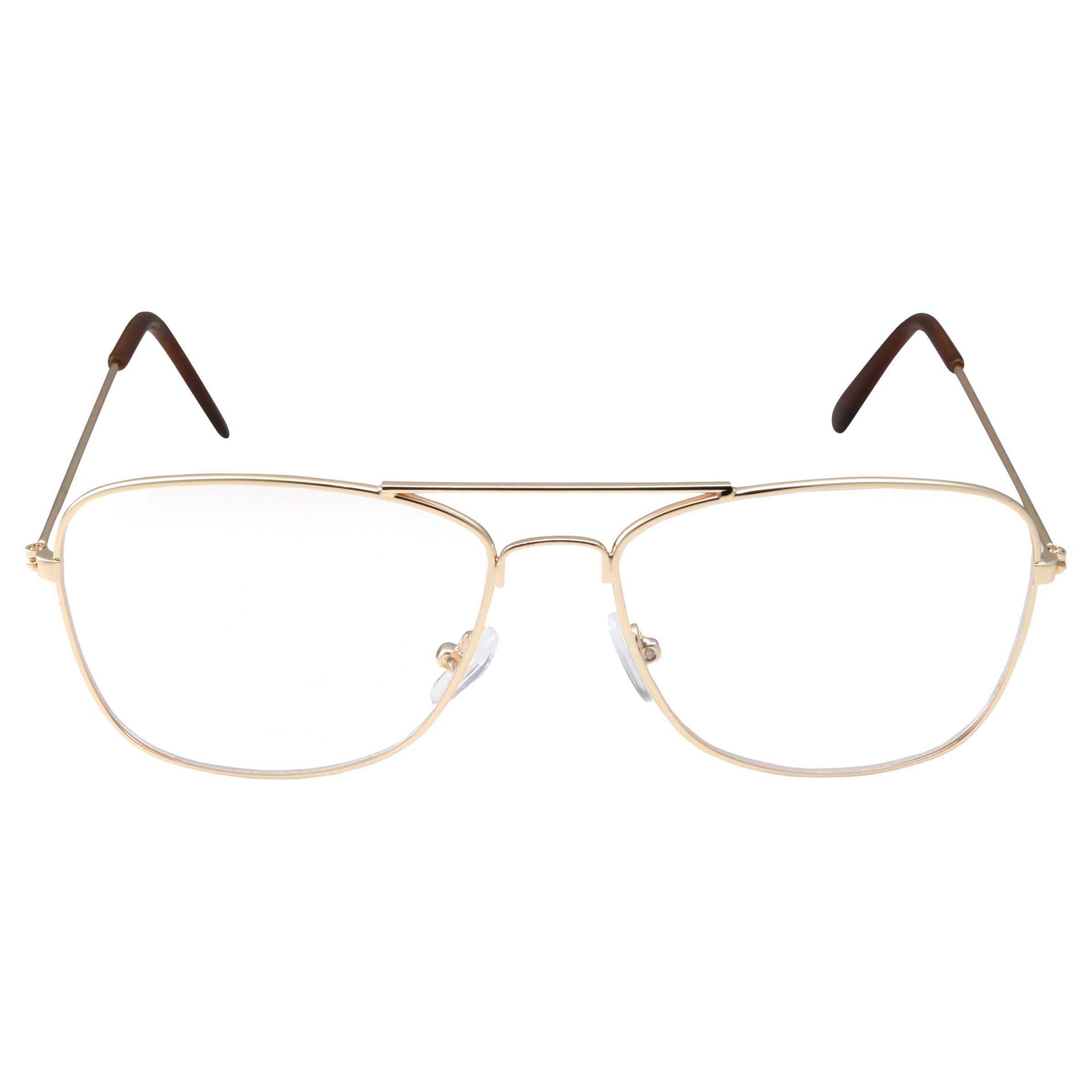 Square Pilot Fashion Glasses - Gold M