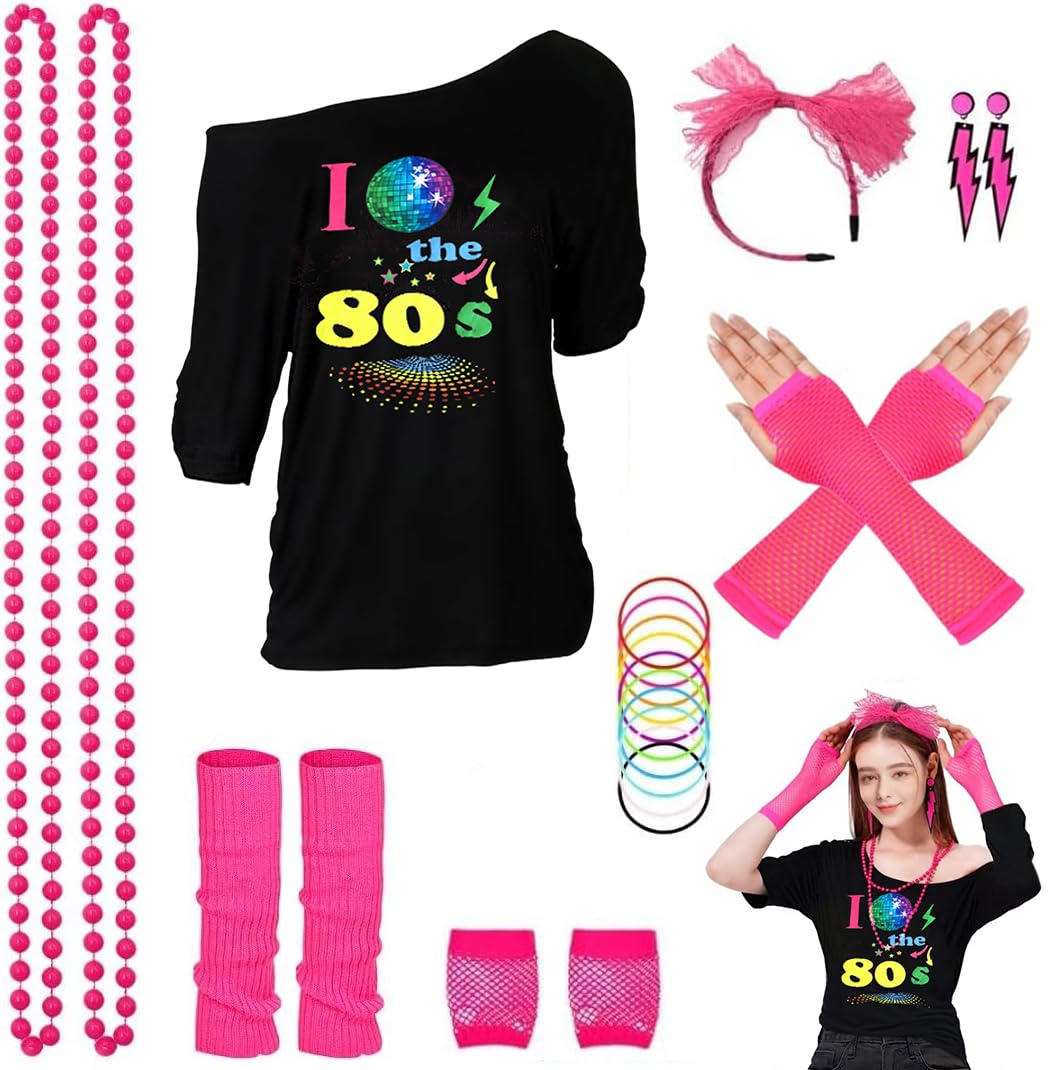 Women's 80s Fancy Dress Set - Black-love80s XL-image-e2552287-a283-490a-ad72-81e056581486-266184