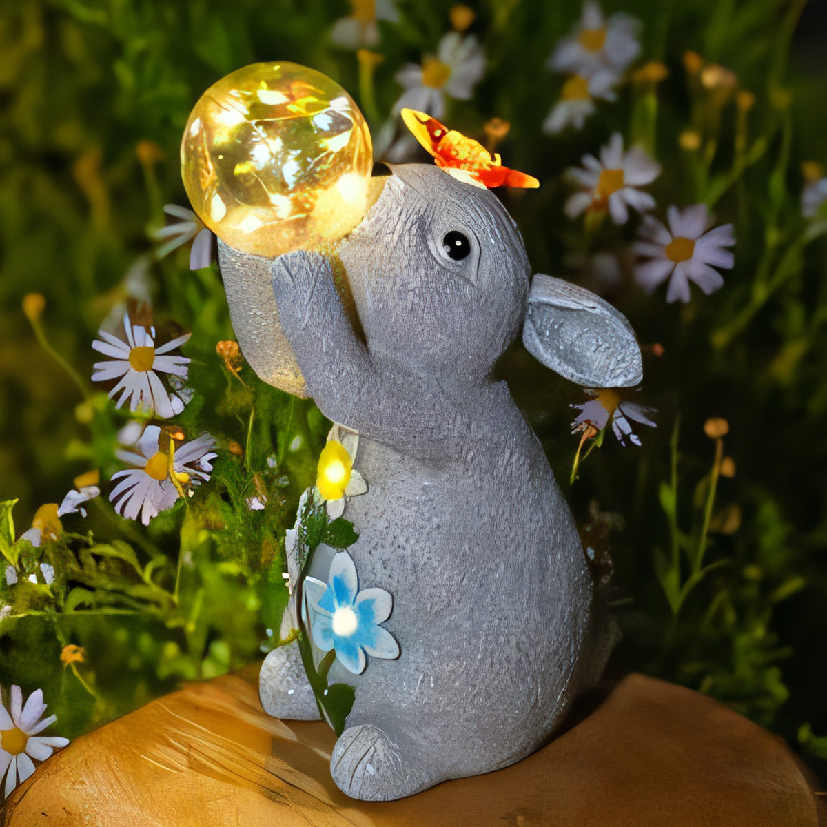 Solar Rabbit Garden Lights Statue - Rabbit One Size-image-15b2ecc1-71cf-43c0-a160-74f71889522d-106958