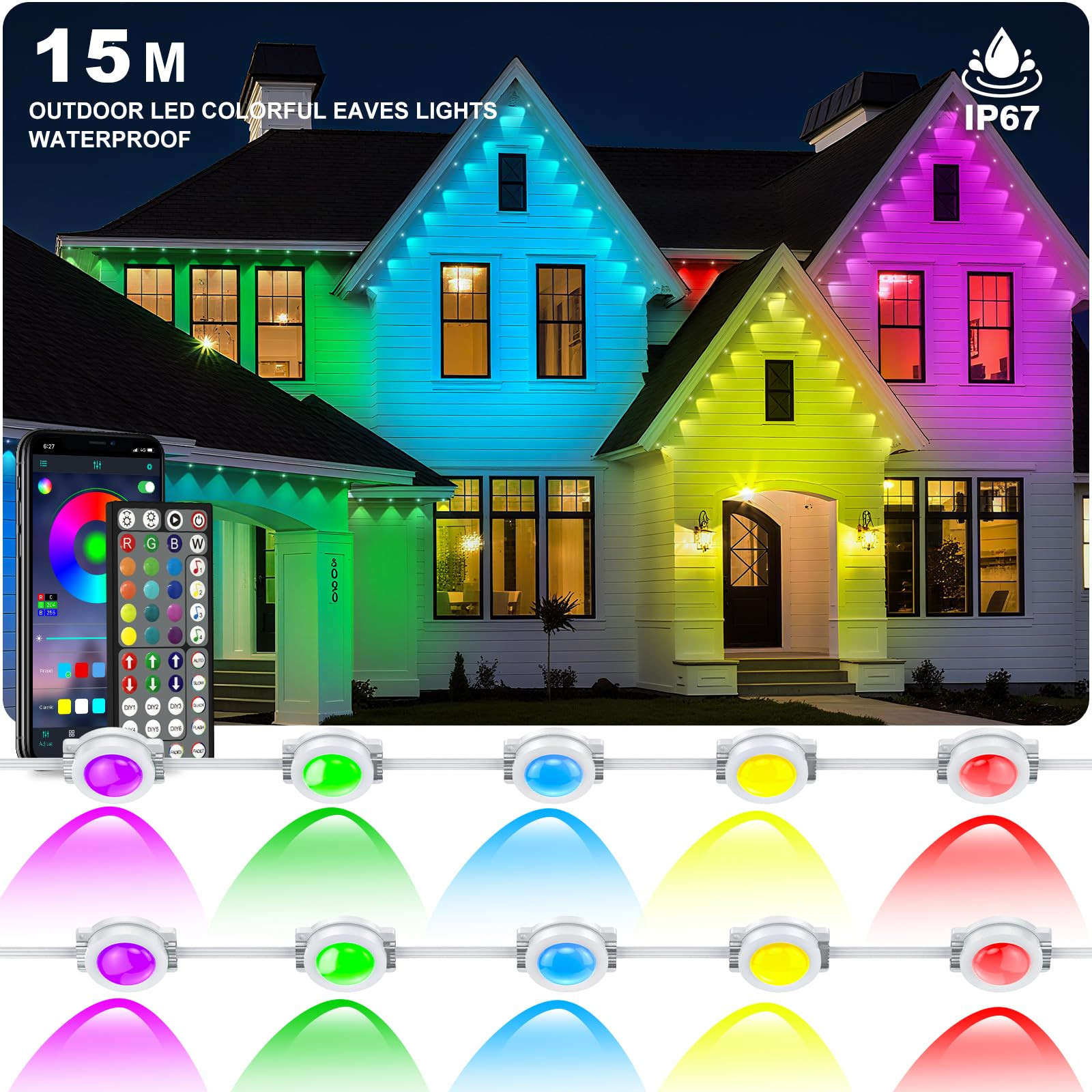Outdoor Roof Edge Lights Waterproof - RGB 49.2 ft-image-52aa1873-236d-44c9-914d-3e75caea1e07-134246
