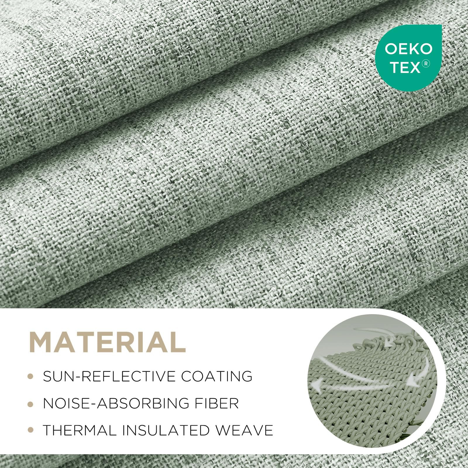 Blackout Thermal Curtains - Sage Green 55x94 Inch-image-66129282-7b84-4867-9409-8cd82d7a8206-120706