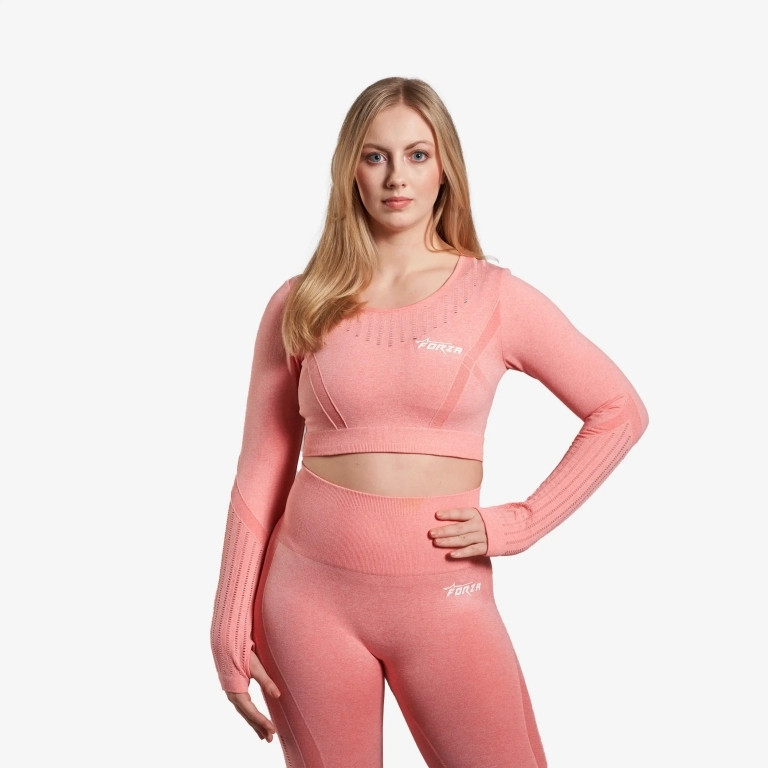 Forza Naadloze Crop Top - Peach Mango - Large-image-c8fa5a4d-9f50-4343-bdcd-bccb81757293-3622