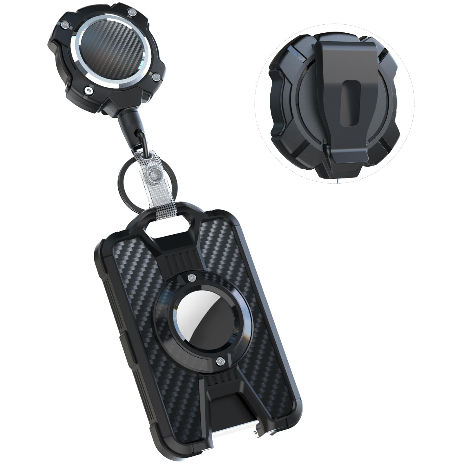 Retractable Badge Holder for Airtag - Black Standard-image-595adb85-7938-4dc5-9c2e-9c612a1bdd7b-125676