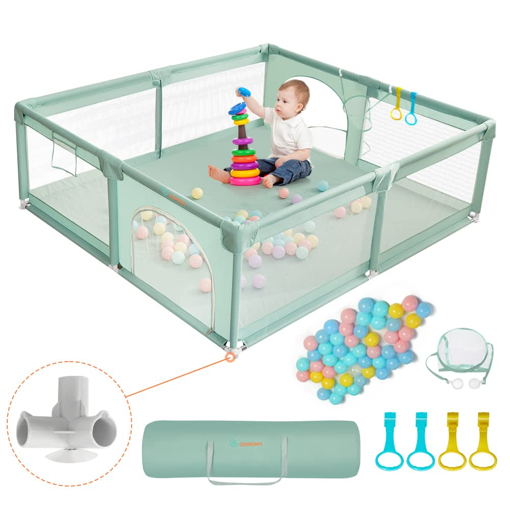 Baby Playpen Extra Large - Green 160x160cm-image-b93d2c7e-4173-475b-b266-52bf161f0a71-136119