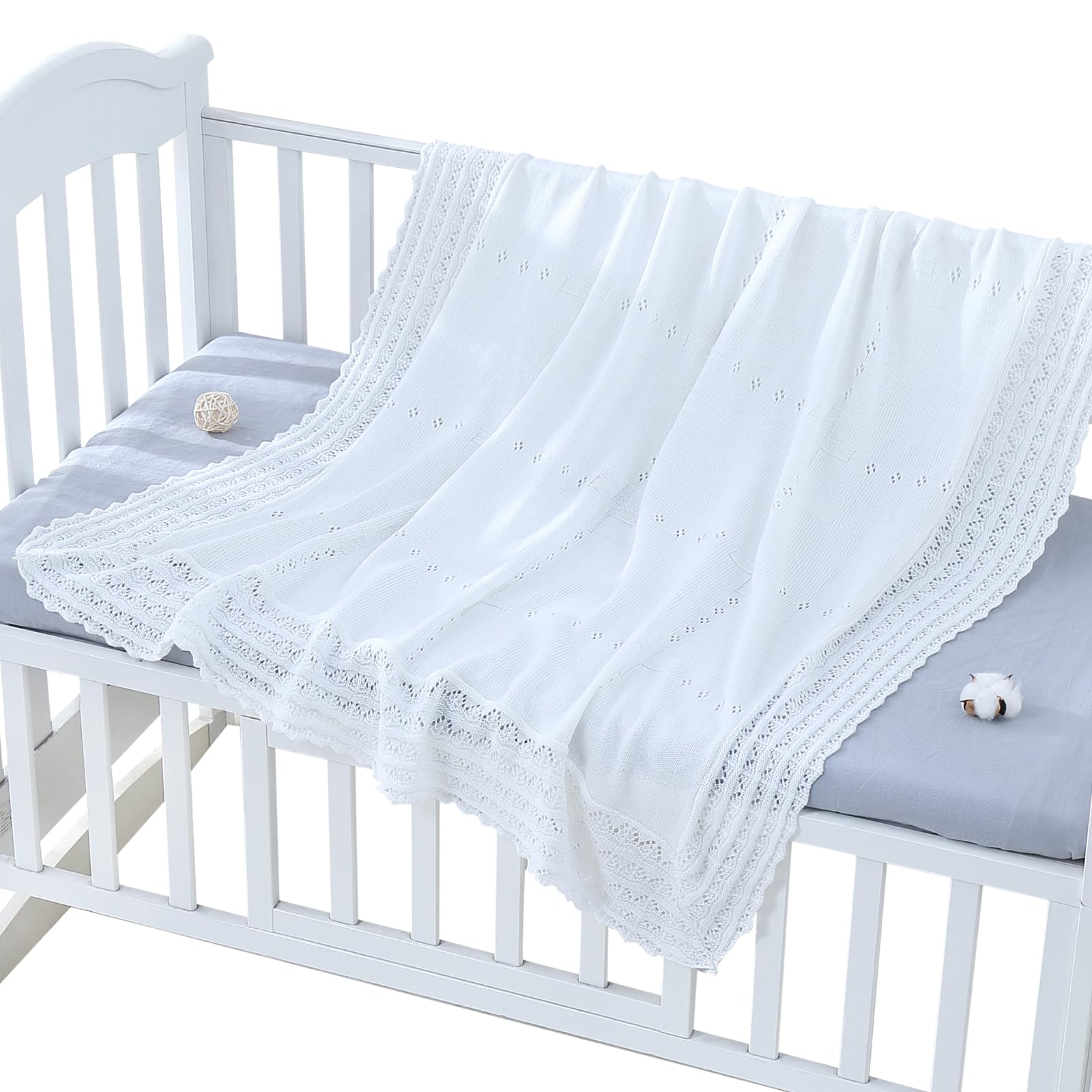Baby Blanket Christening Gift - White 47x47inches-image-ae2bea8a-4a46-4473-bc8e-89cc6cacf14f-126960