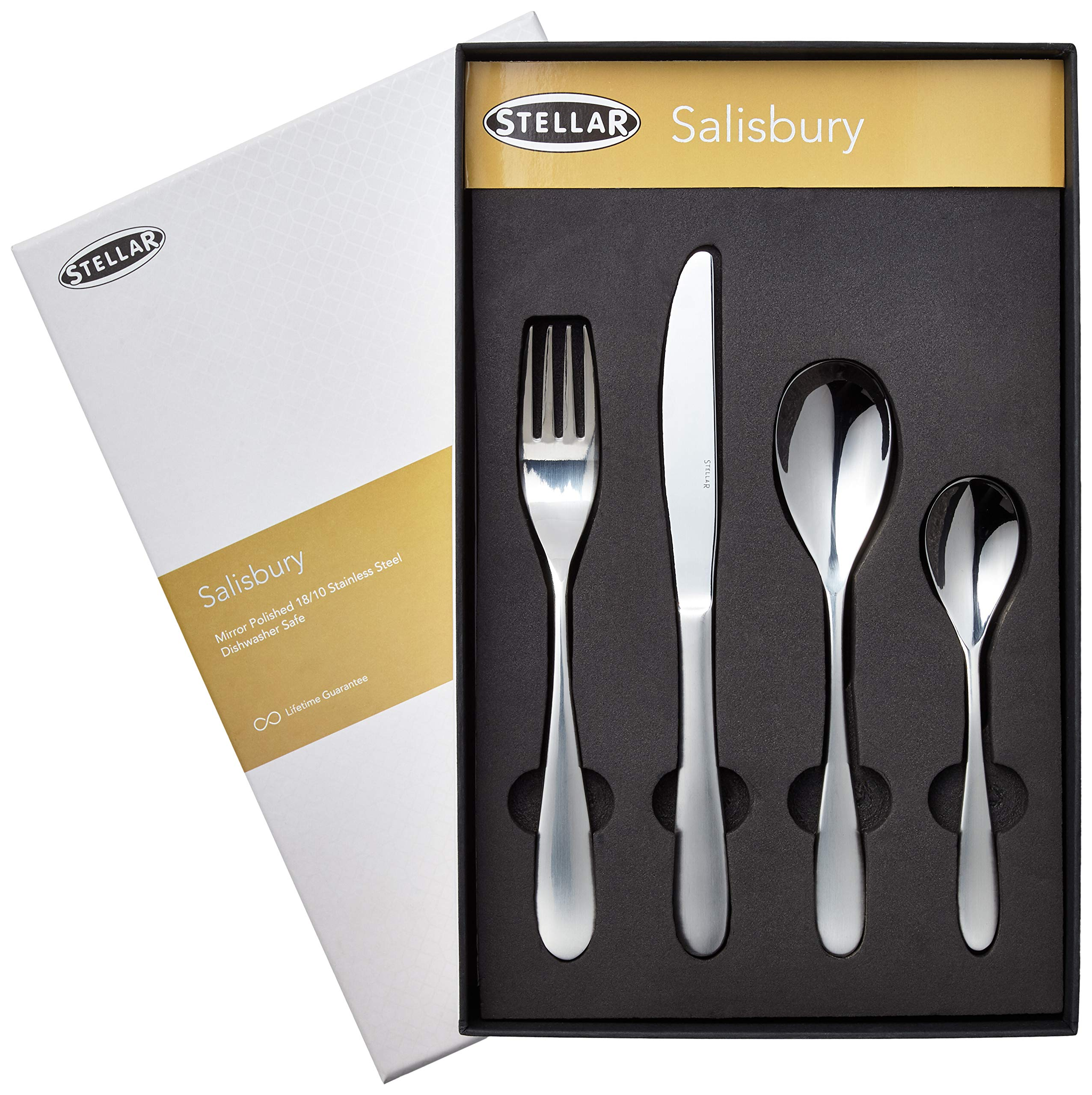 Stellar Cutlery Set 16 Piece Dishwasher Safe - Silver 16 Piece-image-6ca46167-e46f-4ec3-951c-23cb734ea152-2328