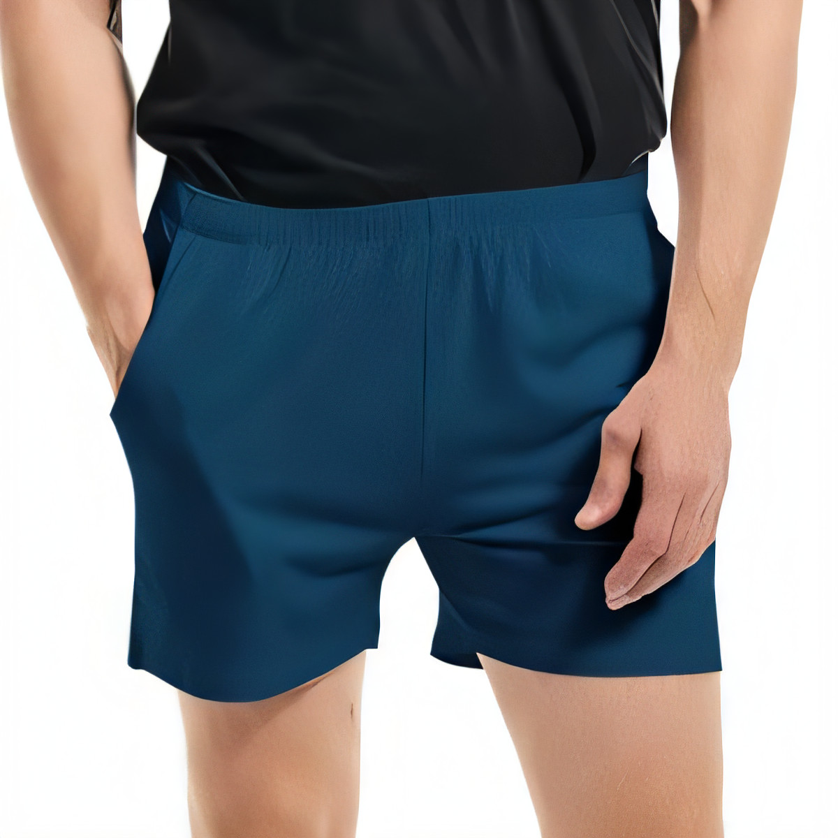 Men's Pyjama Shorts - Size Small Lake Blue-image-f08a6da3-67d6-4322-83e4-1e83597ca088-91791
