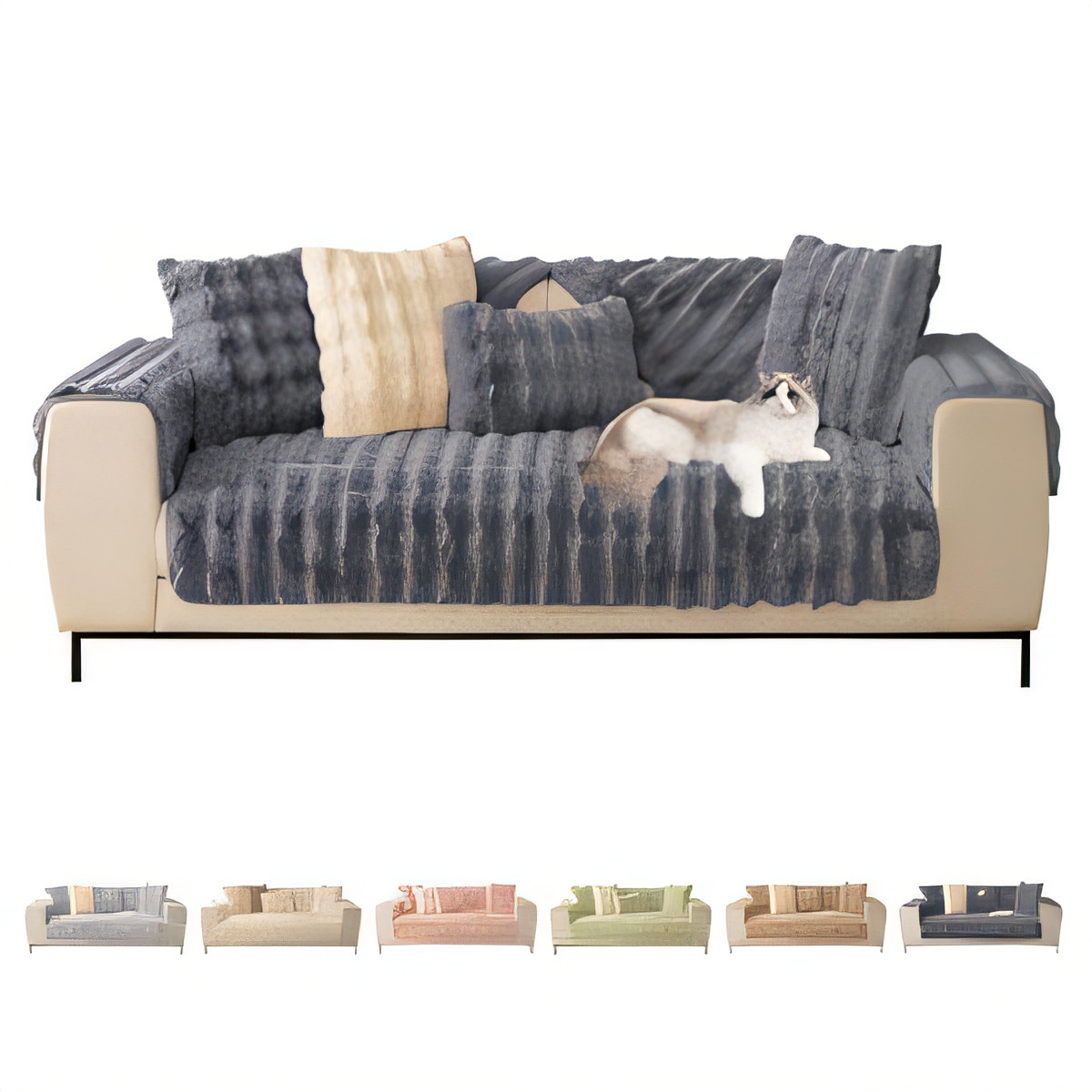 Sofa Cover Stretch Protector - Grey 35x47 inch-image-38521c4e-b23a-4955-a3f5-764c7c591248-96023