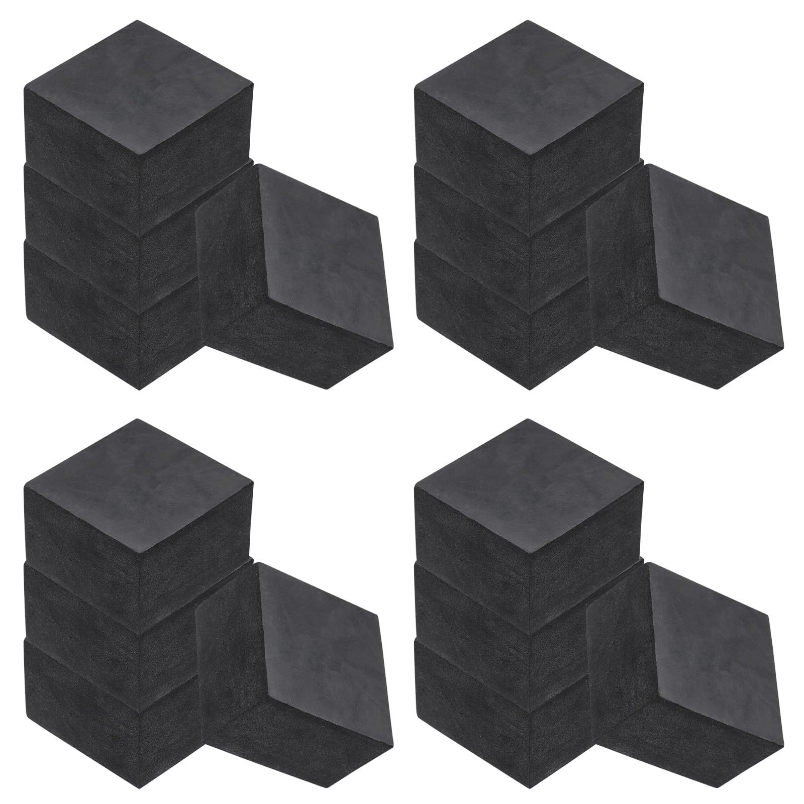 16-Pack Anti-Vibration Rubber Pads - Black 50 x 50 x 30mm