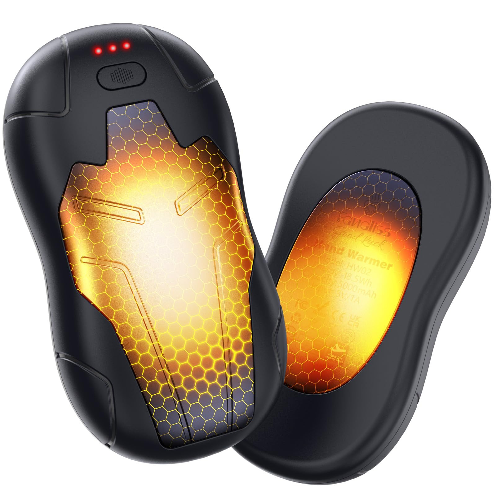 Rechargeable Hand Warmers 2 Pack - Black Silver 5000mAh*2-image-0f5472a6-24c0-4c45-b75c-7141eab7e40d-138101