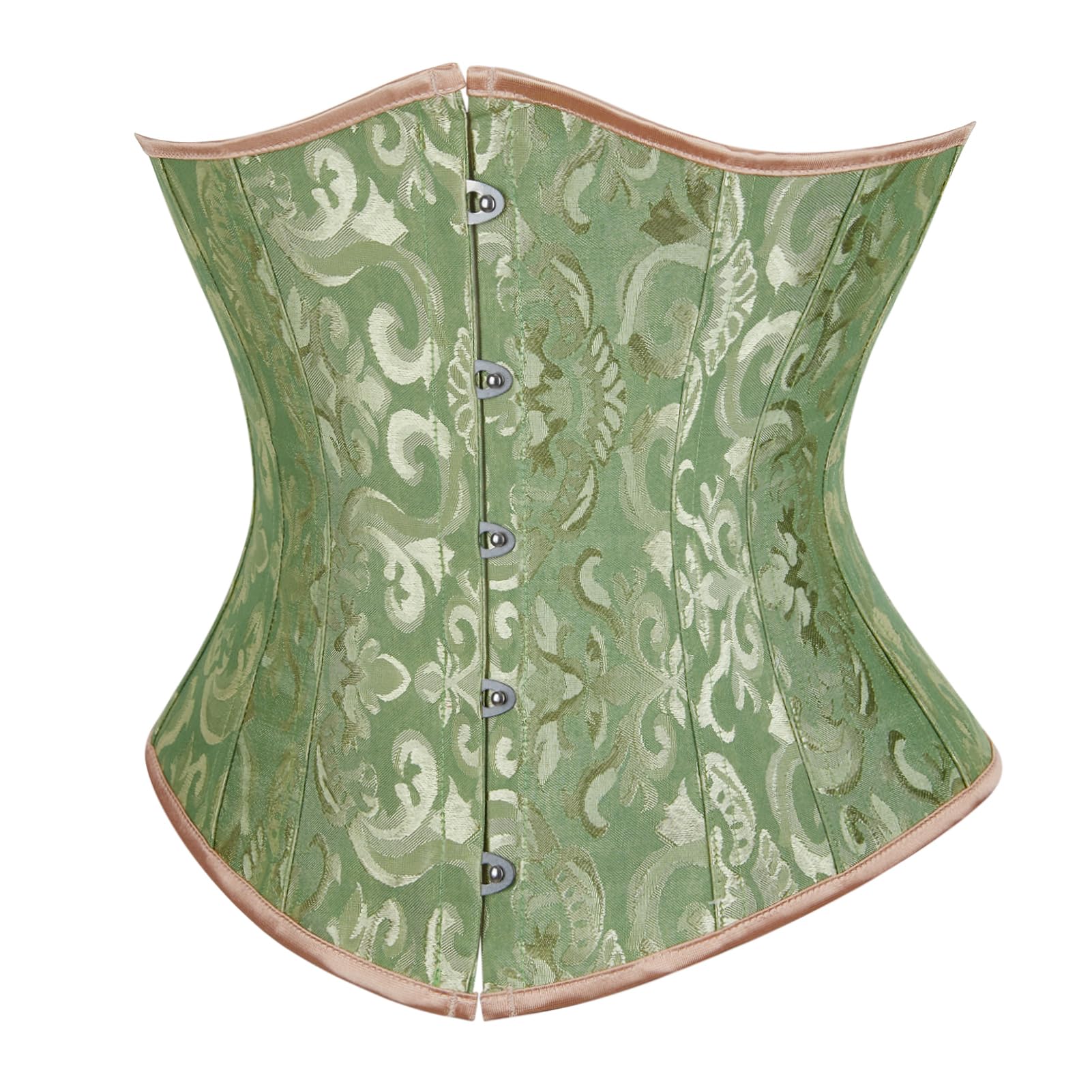 Women's Satin Corset Shaper - Jacquard Green L-image-3eb7d182-f45a-4a5e-a00a-47d27190b362-126898
