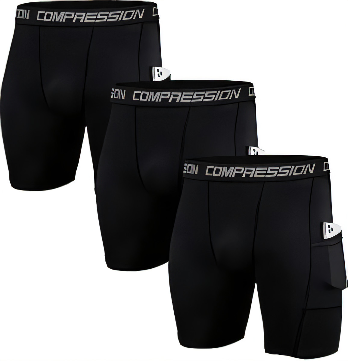 Men's Compression Shorts 3 Pack - Black XXL-image-16f3a071-a2e9-442c-b488-cce3ab9a664a-107793