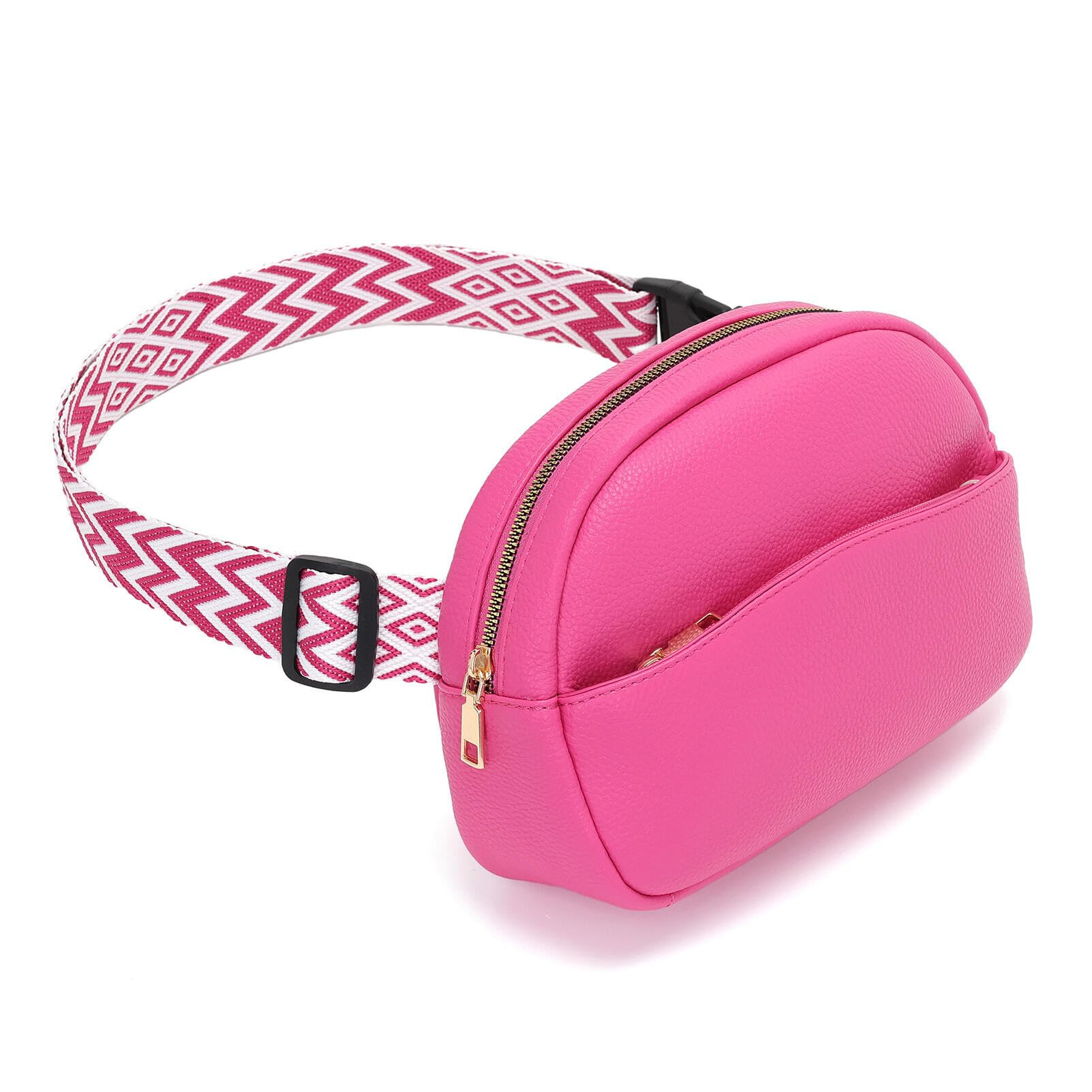 Women's Vegan Leather Bumbag - Carmine Rose Red-image-f8b3379c-5477-4f8b-b74c-5cd15f411b25-268255
