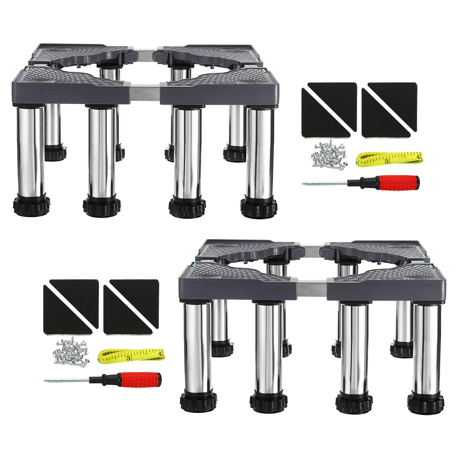 Adjustable Fridge Stand 2 Pack - Stainless Steel 11.4"-12.6"-image-761580b2-8650-4c69-ac46-d9e1177cf958-1138