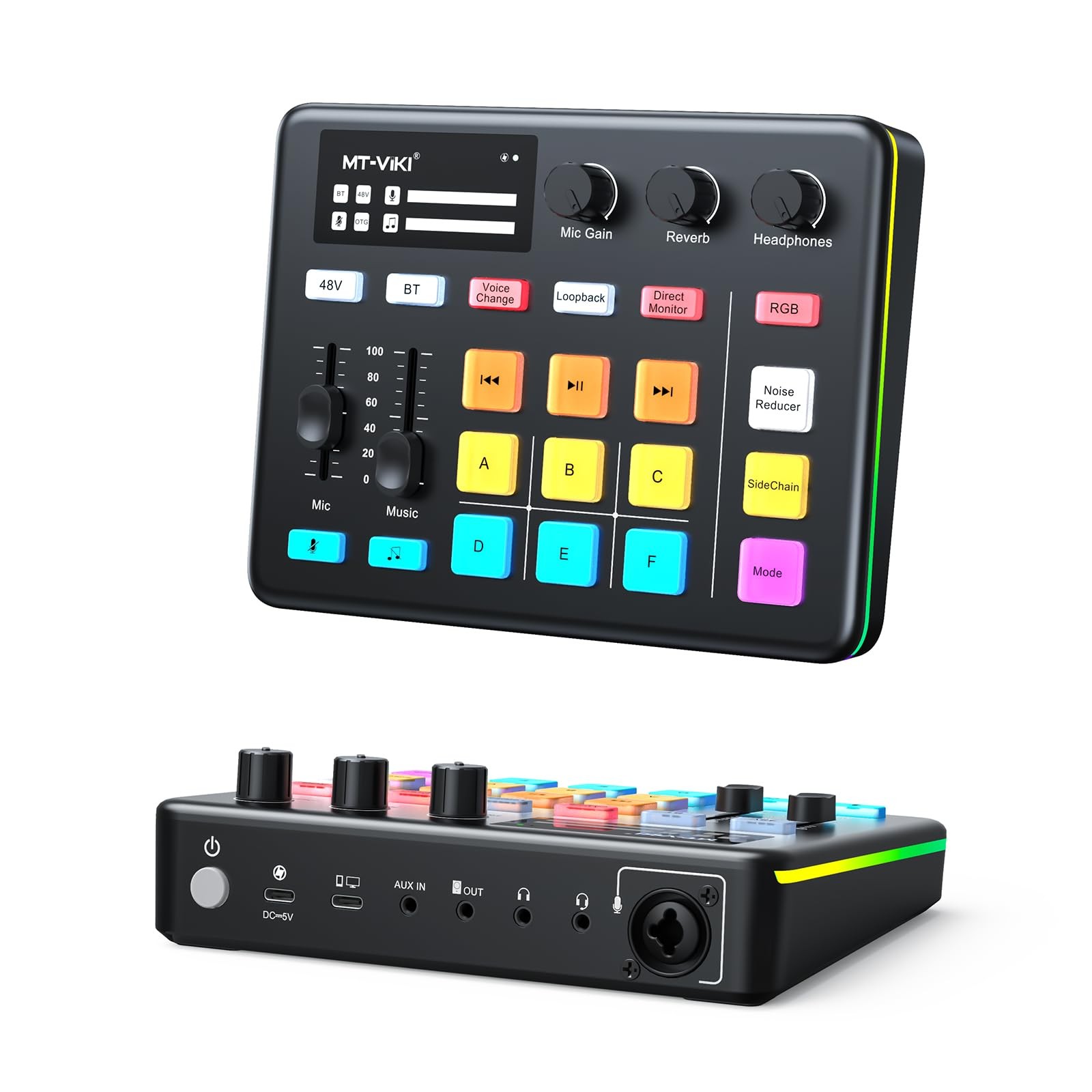 Gaming Audio Mixer RGB Bluetooth - Black MT-LHY1S