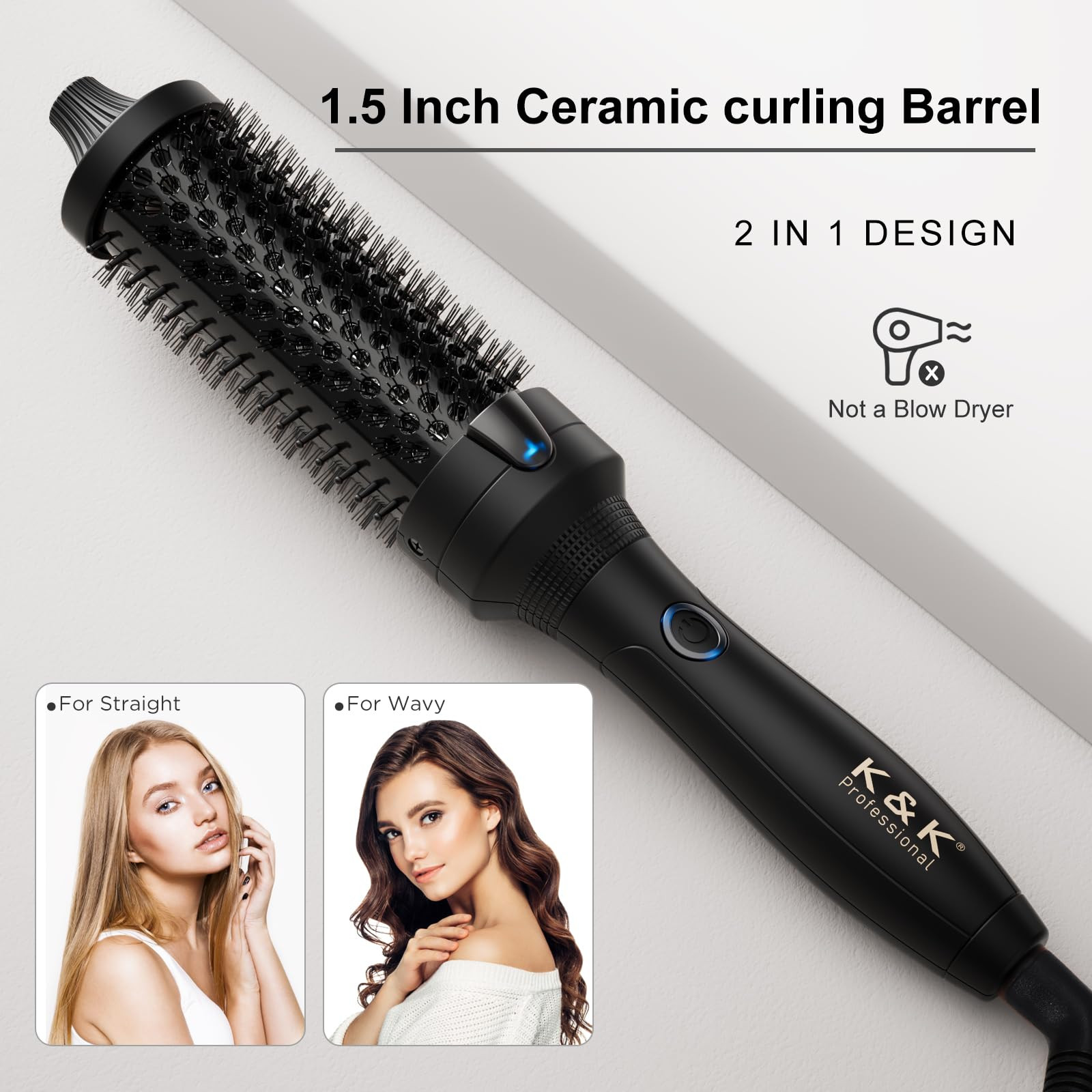 Thermal Round Heated Brush Ionic Hair Styling Tool Anti-Frizz