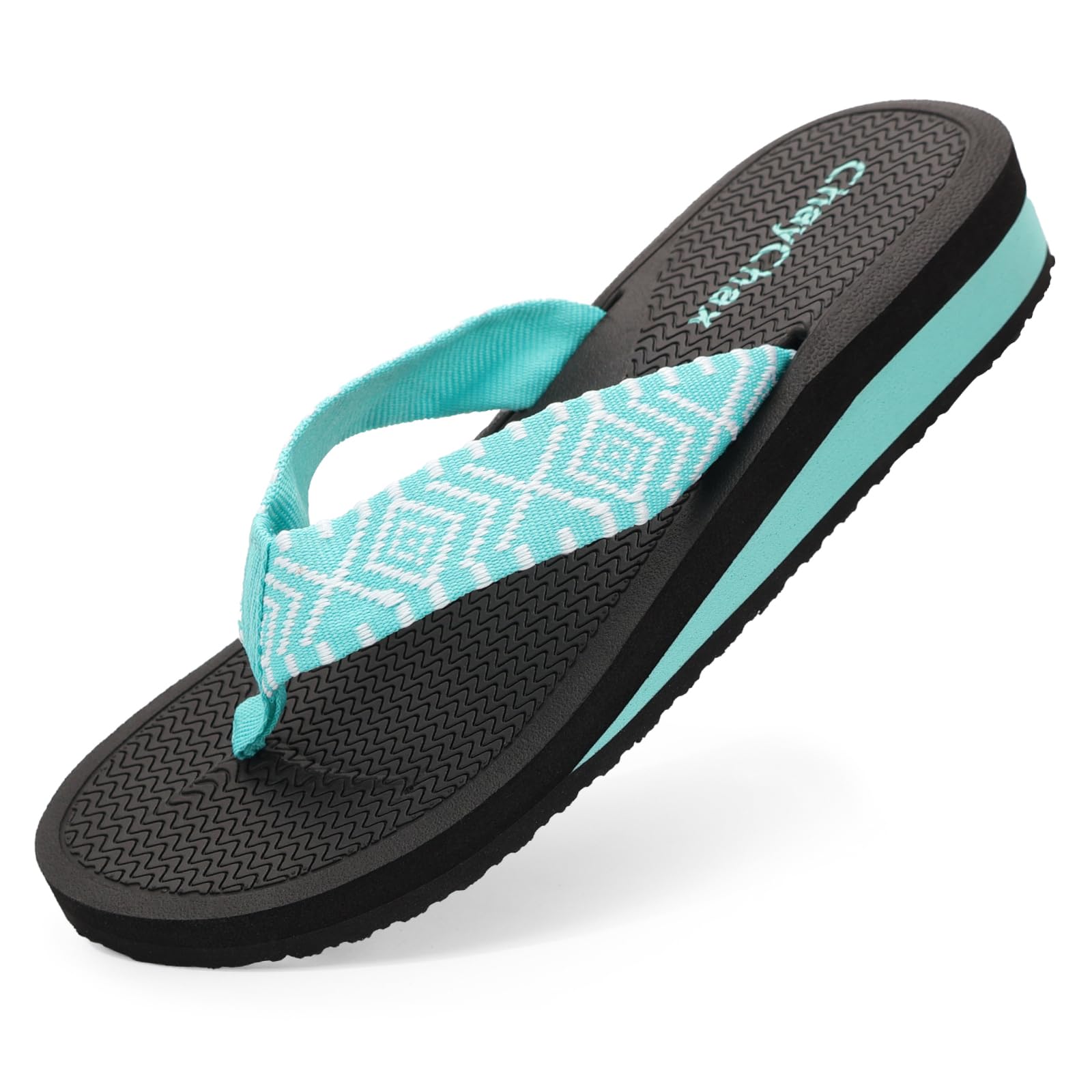 Women's Wedge Flip Flops - Blue UK 5-image-b664a3bd-95df-4c25-ab99-4b3add9f425e-127349