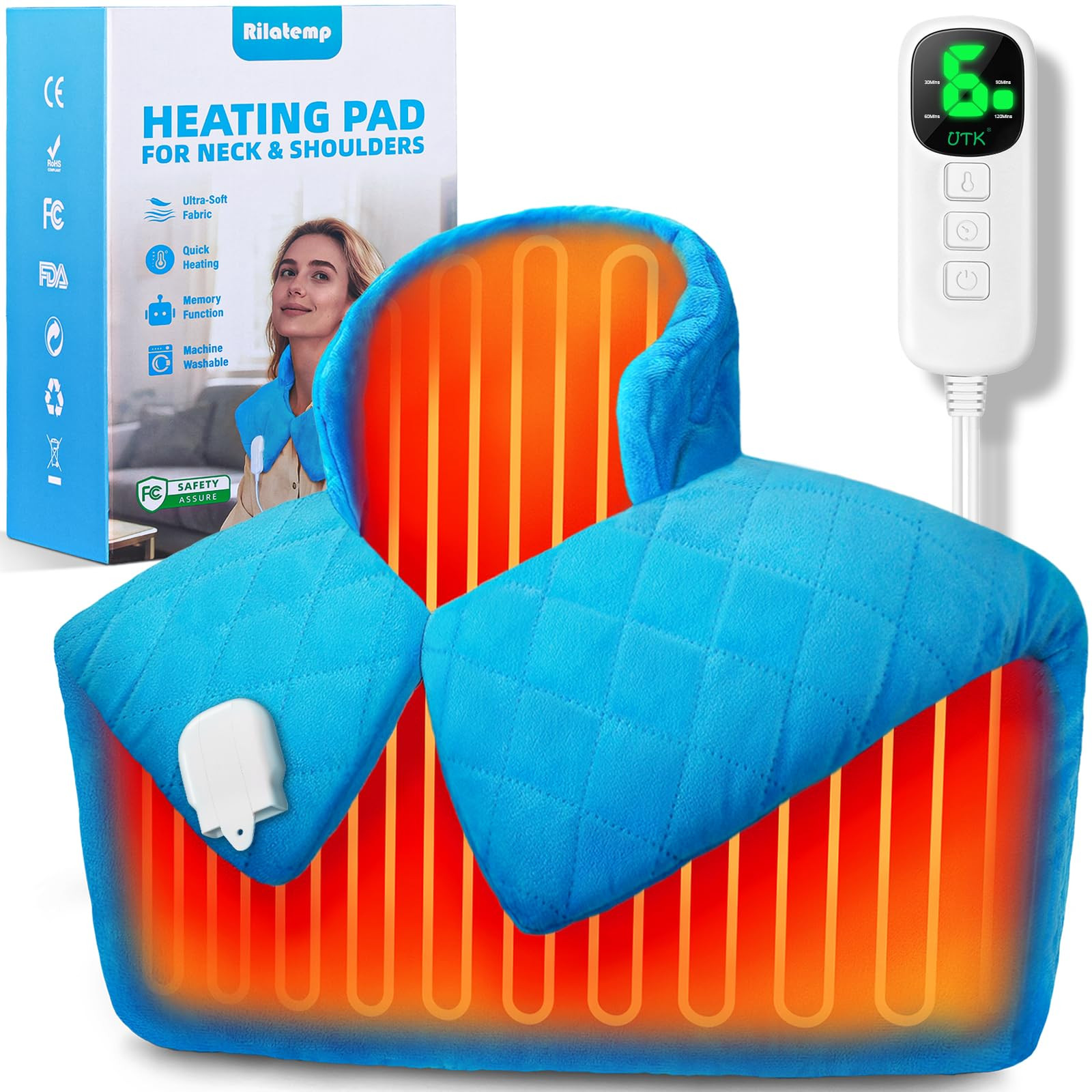 Neck & Shoulder Heat Pad 6 Levels - Blue 19x24in-image-5887e97c-d2fc-43f3-b36c-7e8c1e3bdda1-134721