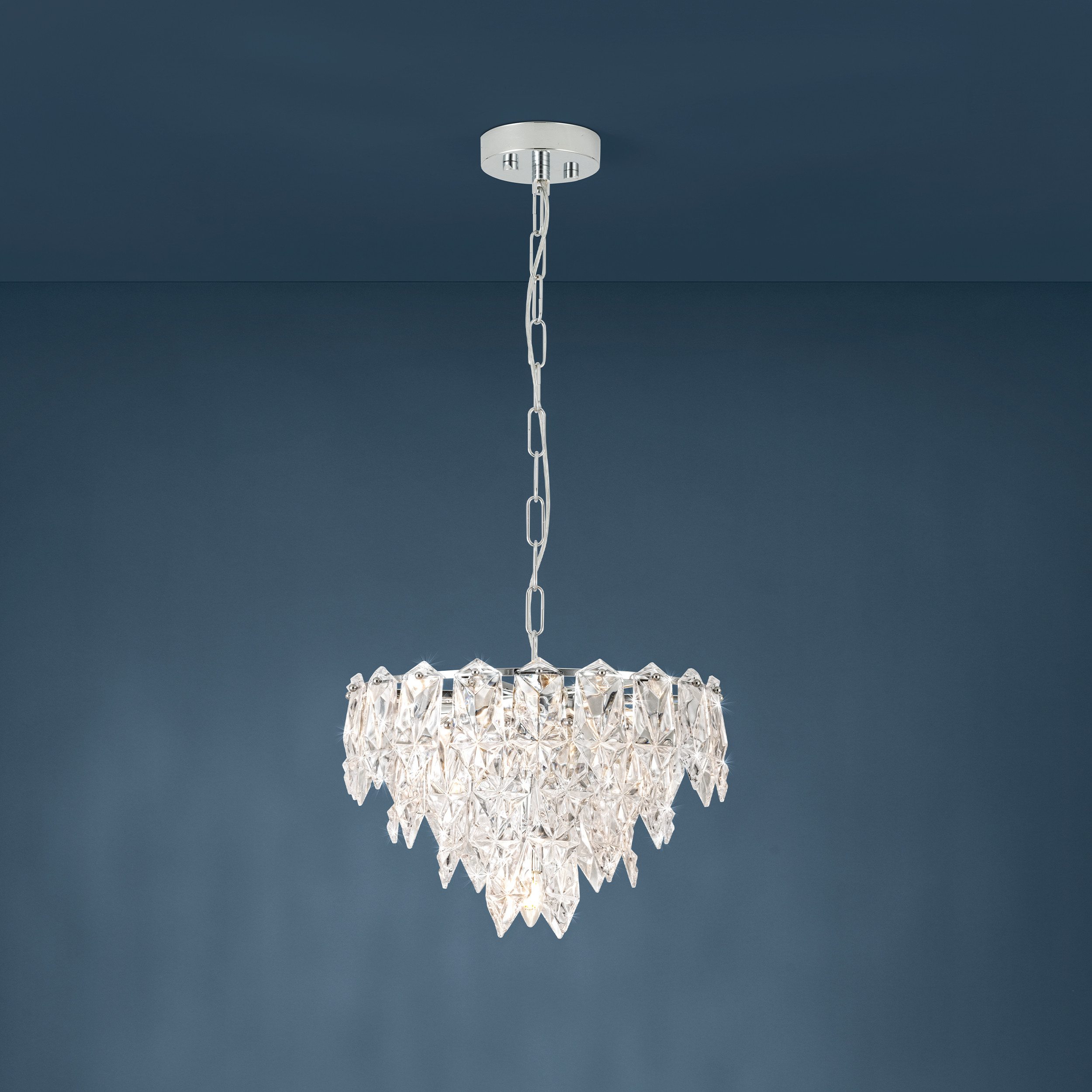 EGLO Carvario Glass & Steel Chrome Pendant Chandelier Light-image-cf0e9f2f-7ead-4864-b6c6-16e1e11410ae-269306