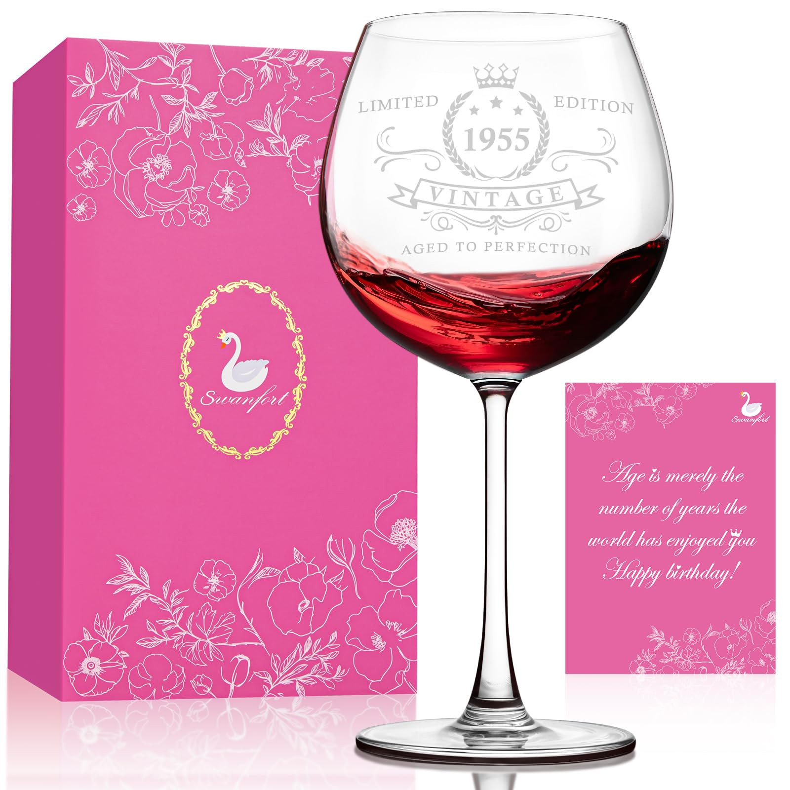 1955 Wine Glass Birthday Gift - Pink 16 Ounces-image-8964ddbb-1709-4a6d-adce-95c5cd85a26b-136669