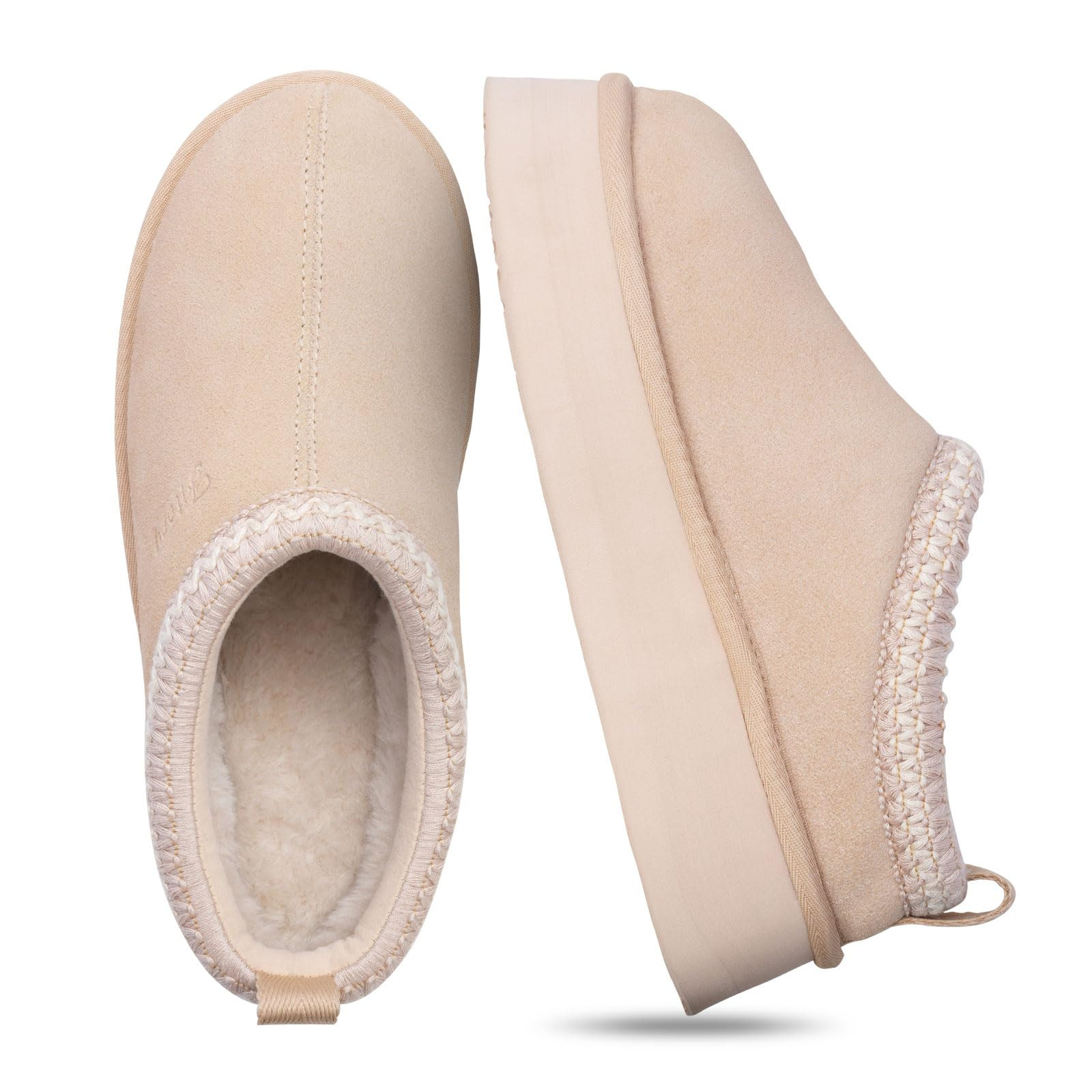 Women's Suede Platform Slippers - Beige UK 9-image-514d06ef-b388-44dd-aa8f-48ee1bfcfb2d-2520