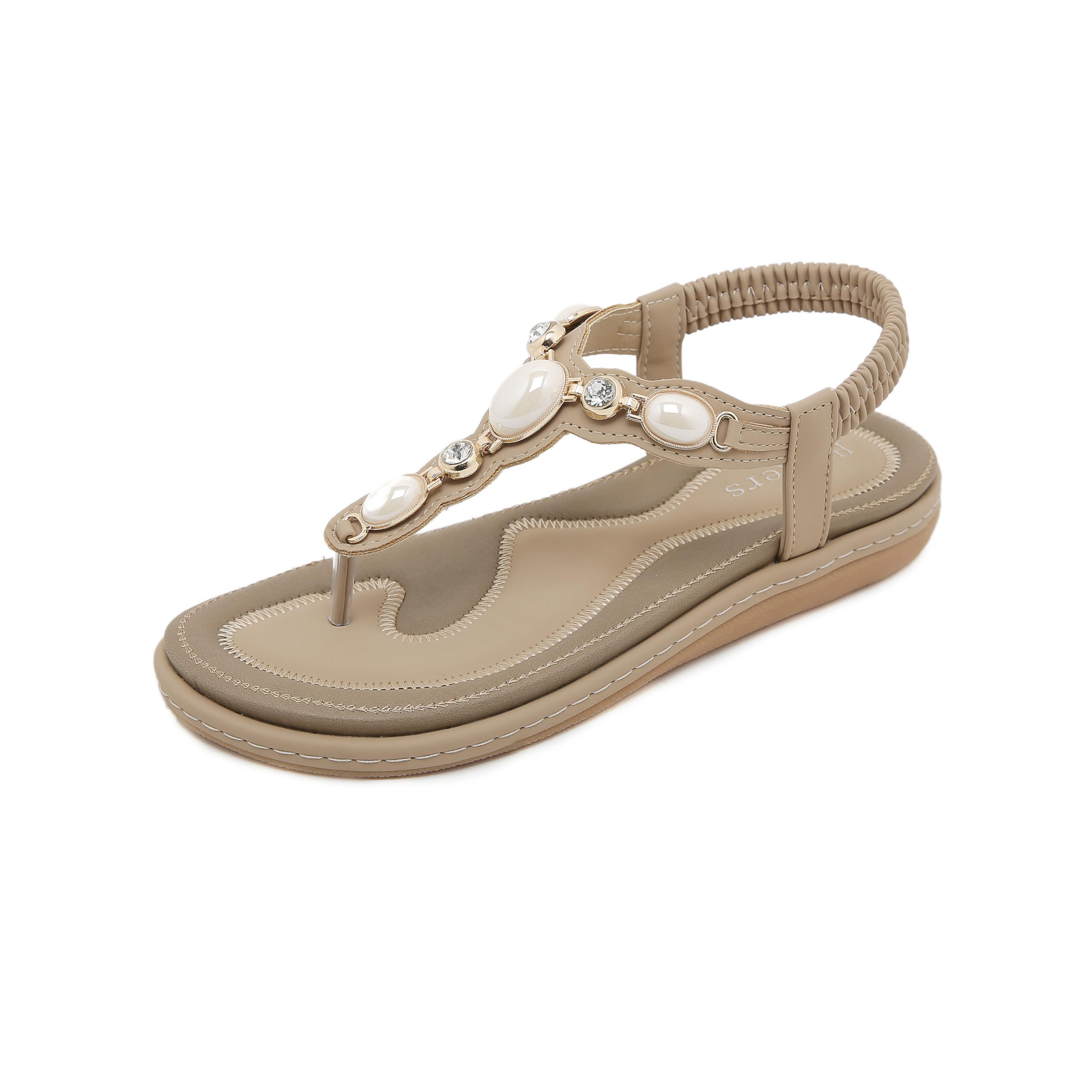 Women's Flat Leather Sandals - Beige UK 7-image-9a5549fa-27ad-4f11-b30c-49ede6f2a23e-129191