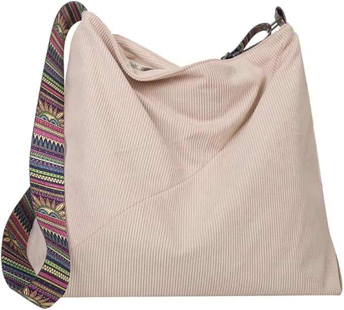 Corduroy Crossbody Tote Bag - Beige XL-image-34dc8dc9-10ba-4744-a085-78180fe3bbd3-4101