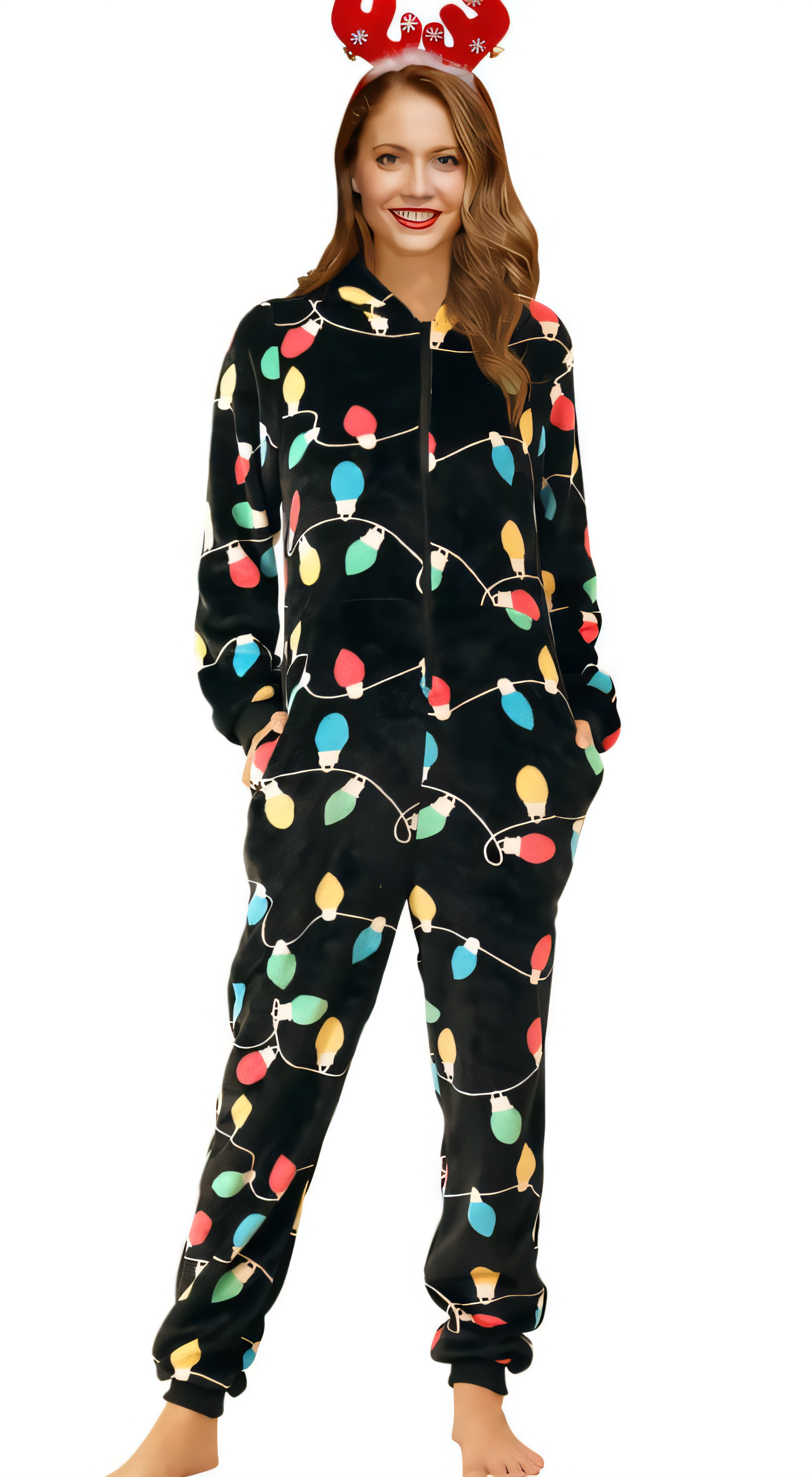 Women's Fleece Pyjama Onesie - Black XL-image-0141ea2a-d226-4c60-a621-7a477451942e-116852