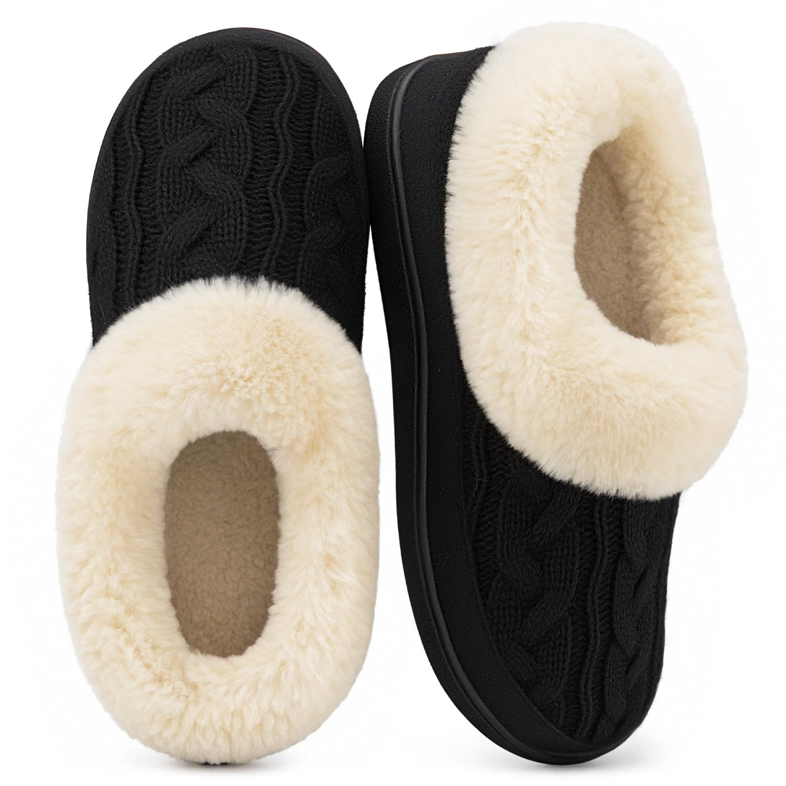 Ladies' Memory Foam Moc Slippers - Ink Black UK 7-image-5f00da62-f911-4241-a85d-5dfe5cf25457-4217