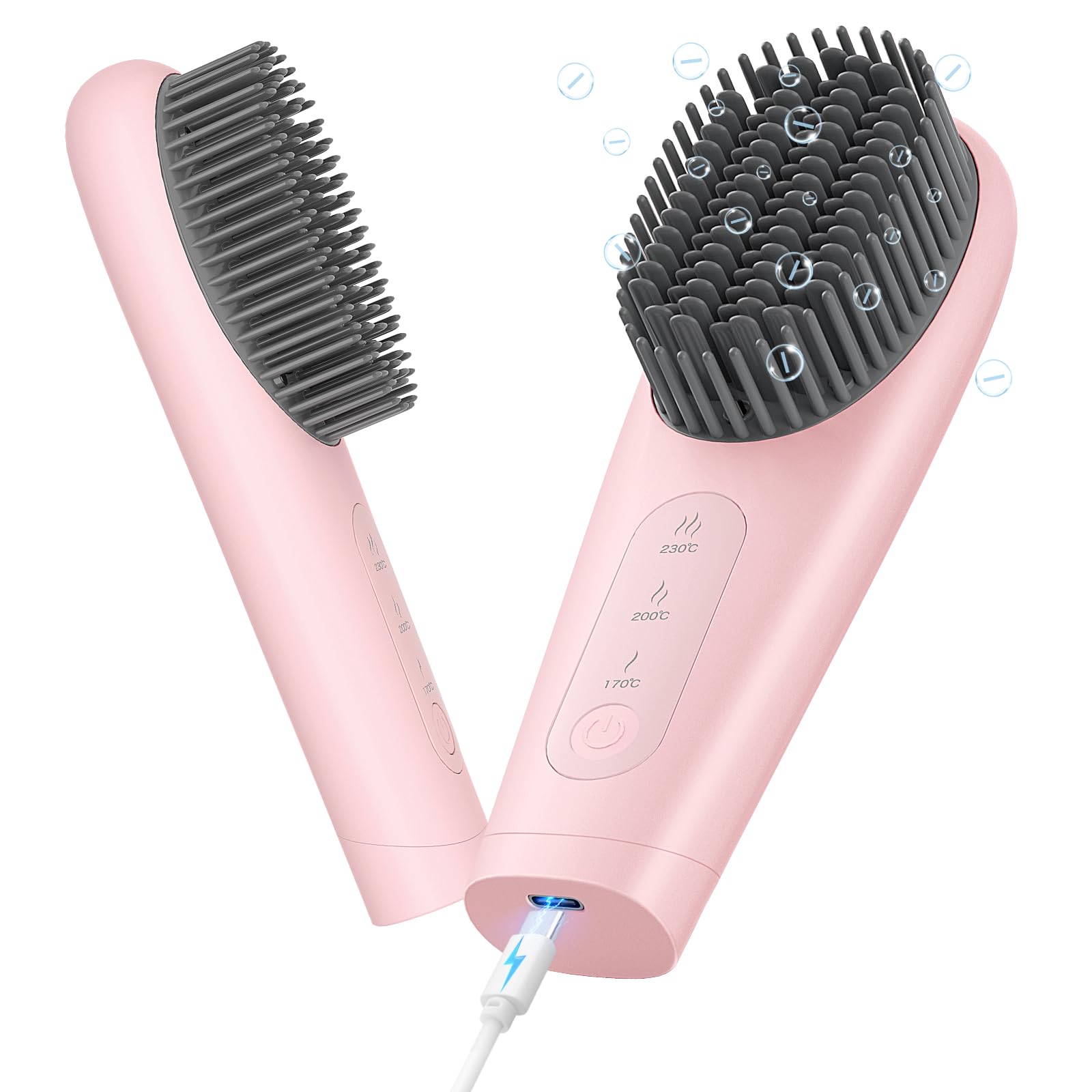 Cordless Hair Straightener Brush Ionic Hot Comb - Pink-image-31d28e91-cd94-44c1-813d-c01fb3845a86-125612