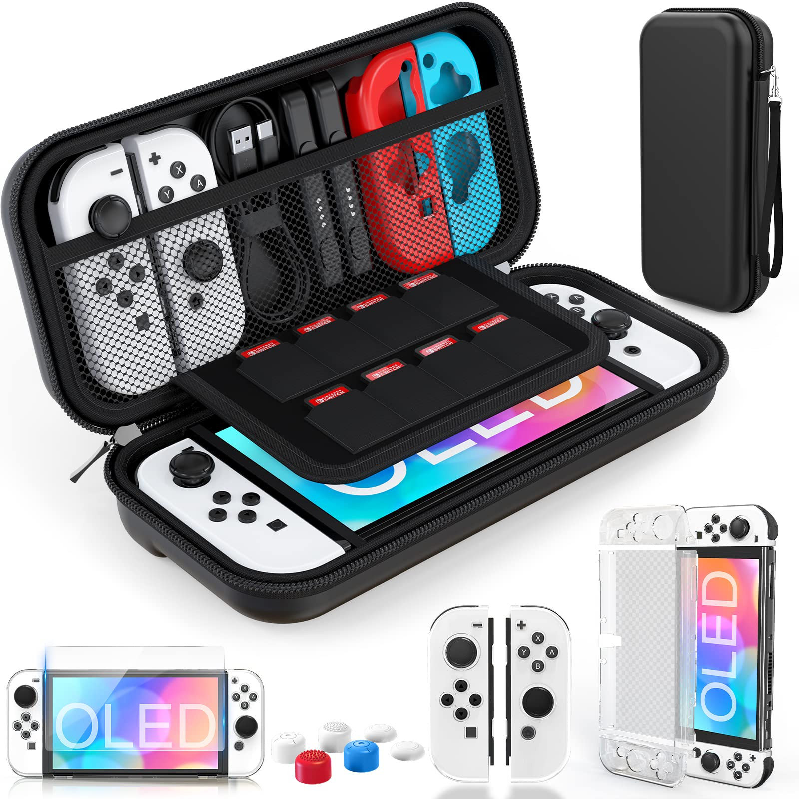 Switch OLED Carry Case with Accessories - Black Switch 1 Gen-image-6a22560e-3252-4795-acdb-ac78738ad468-268344