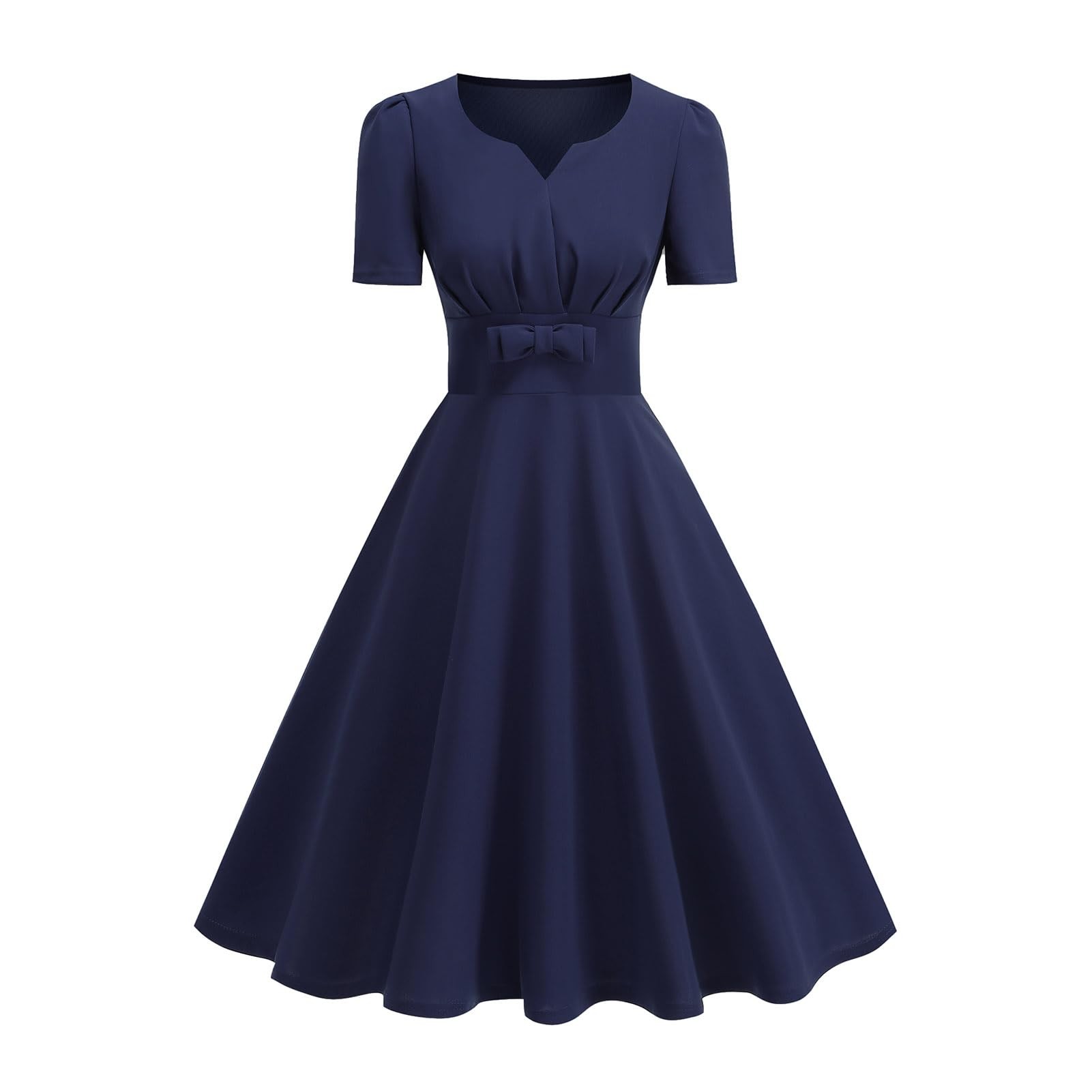 Women's V-Neck Midi Dress - Navy M