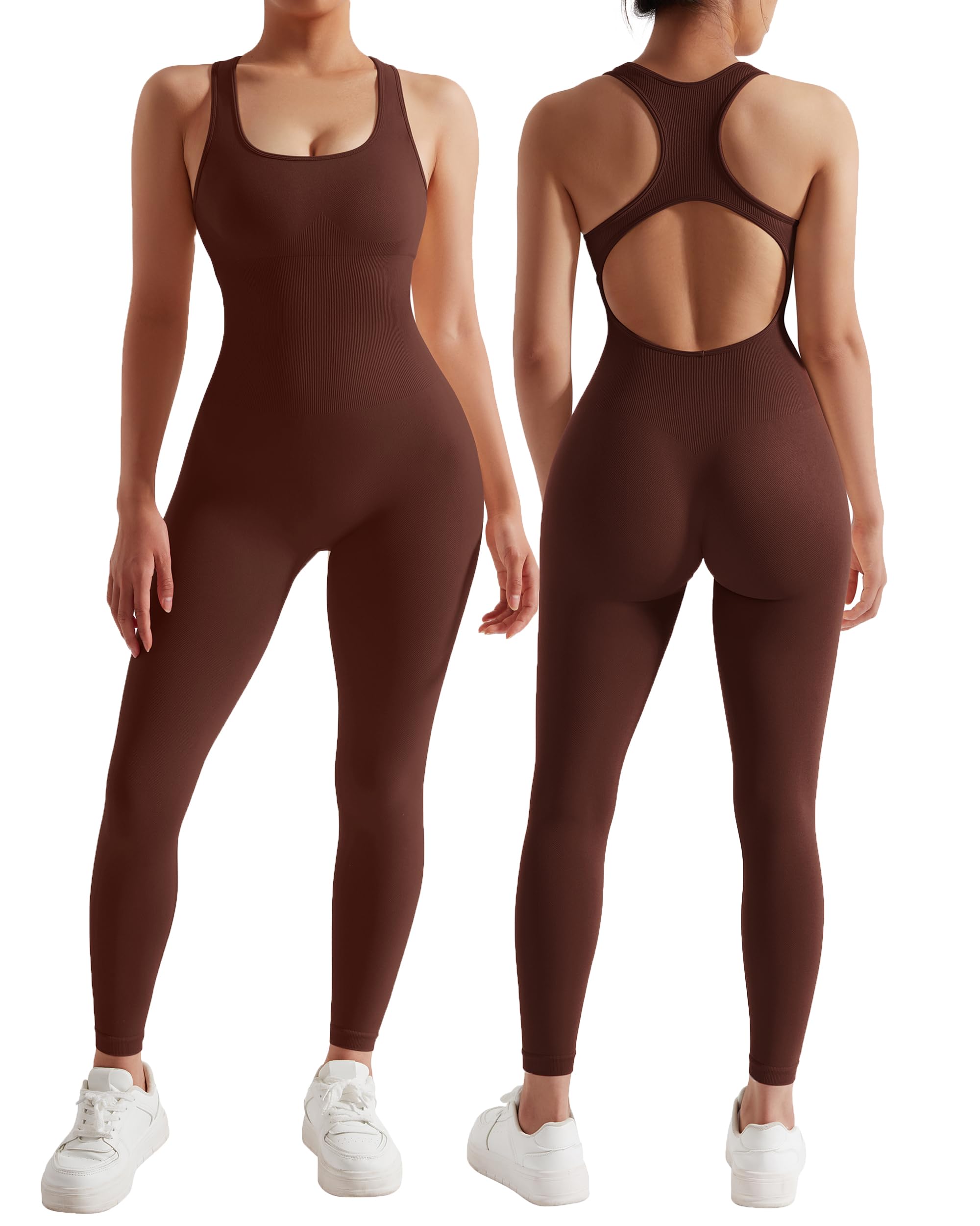 Women's Bodycon Jumpsuit - Brown S-image-e5ac9058-4559-4780-91e5-93fa2b1b345e-266458