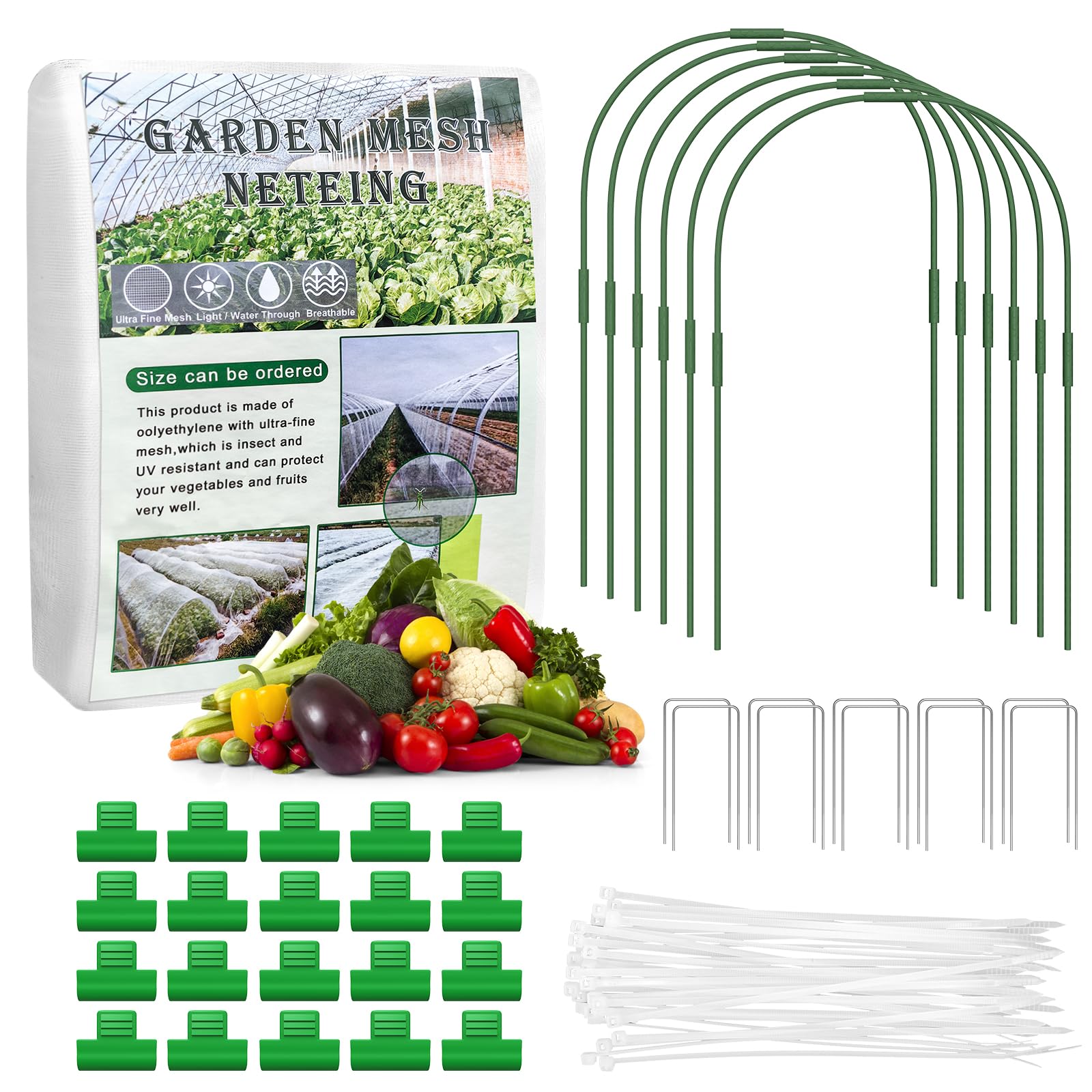 Insect Mesh Netting with Garden Hoops - Green 9.8x32.8 Ft-image-3a0ba0d3-befa-4dde-9844-166b29ff1de2-266526