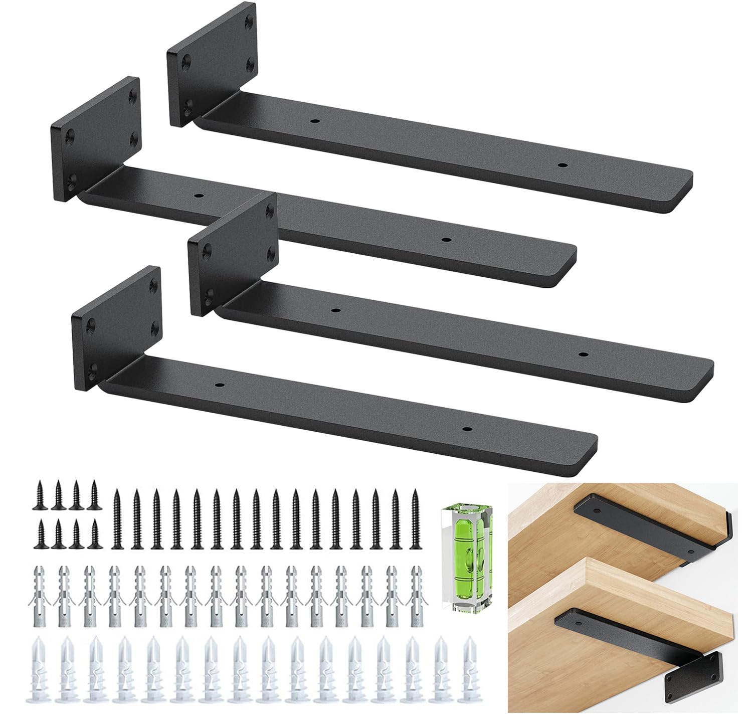 Shelf Brackets Heavy Duty 4 Pack - Black 25cm-image-53706f78-c279-43b7-9f08-739d4bb04bf8-125611