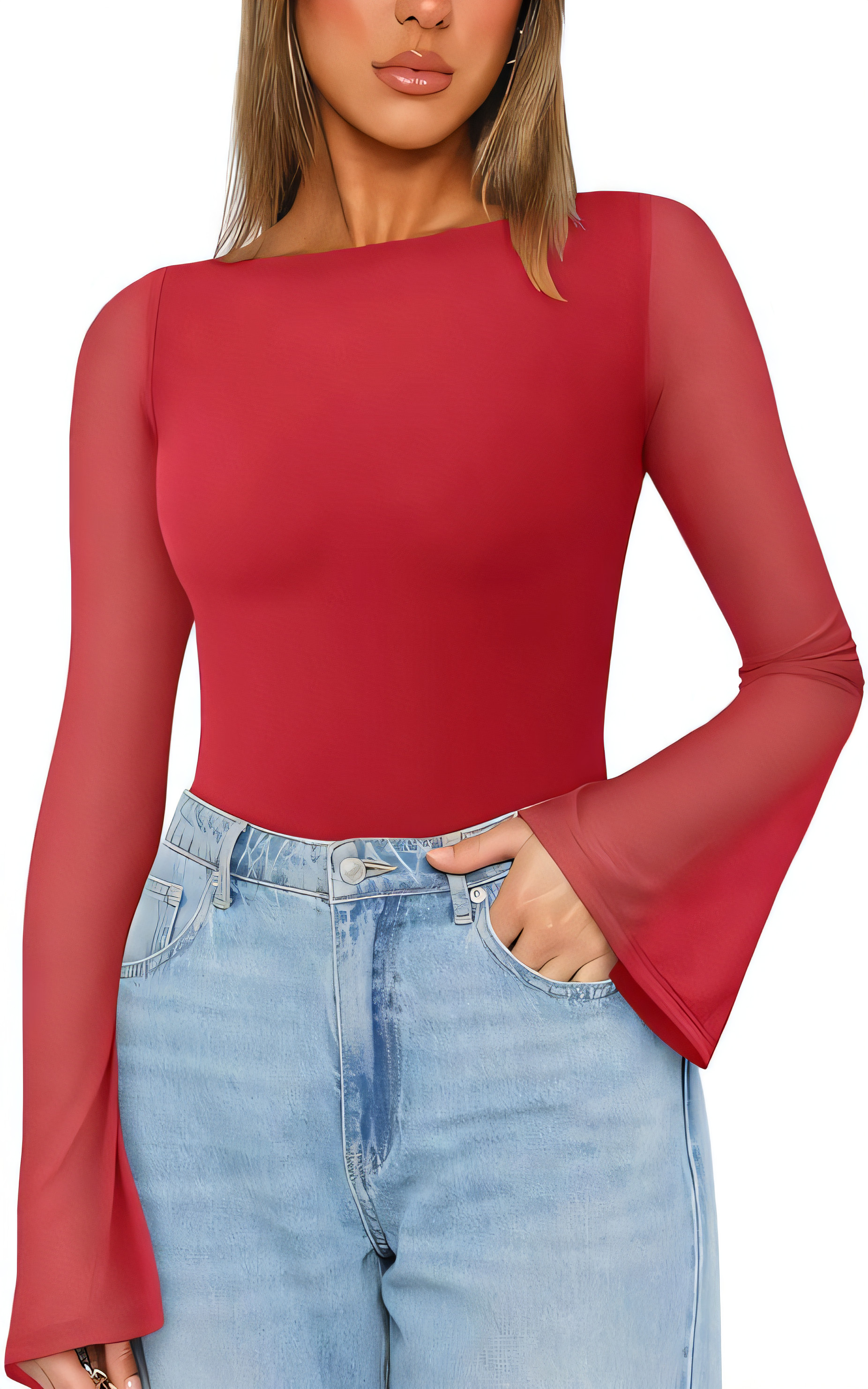 Women's Mesh Bodysuit - Red X-Large-image-e63f79eb-66c4-4f3a-a9fb-71233879e40d-93947
