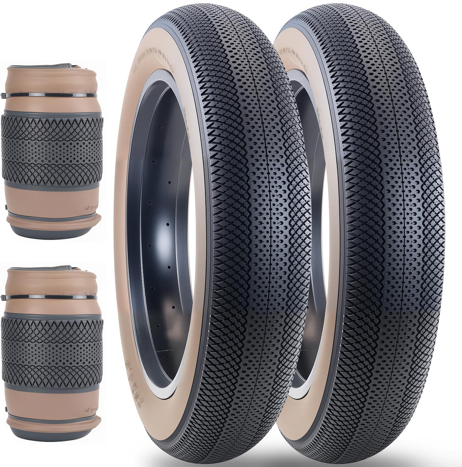 Fat Bike Tyres Set of 2 - Brown 26x4.0"-image-35a4839b-410d-4b39-ab1c-3de2825ccaf5-137736