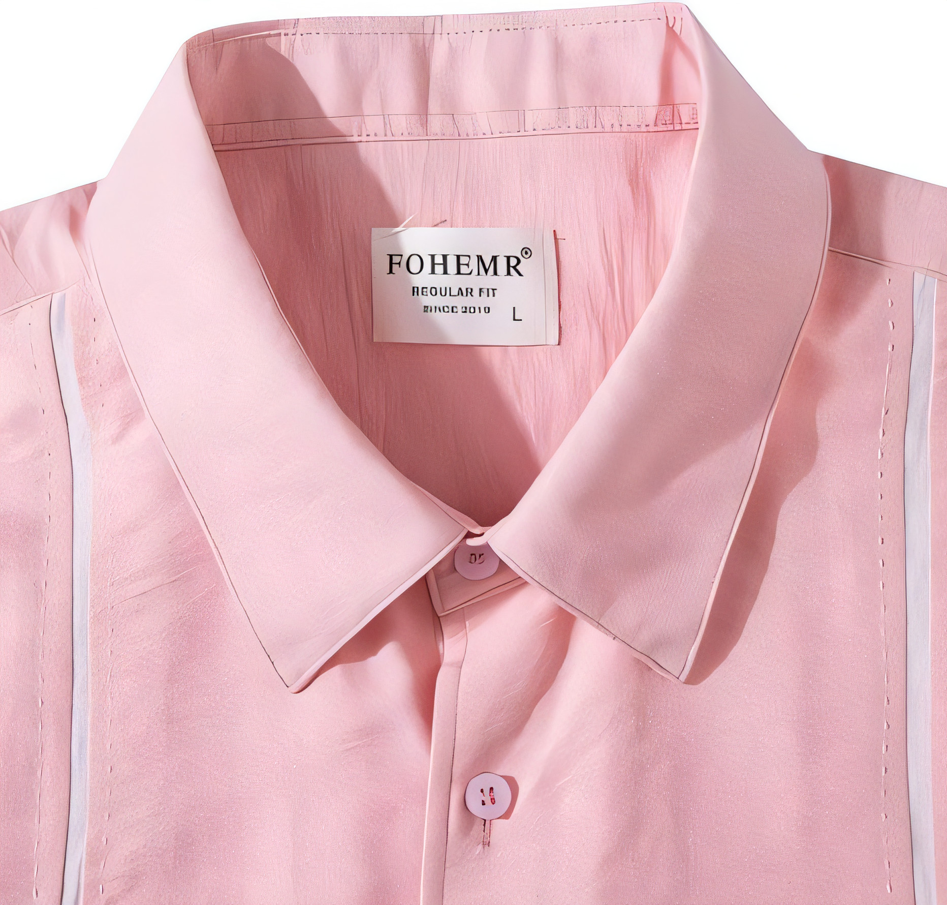Men's Casual Short Sleeve Shirt - Pink XL-image-4d1d35ee-f653-469d-b2e8-ecf3705d289b-95783