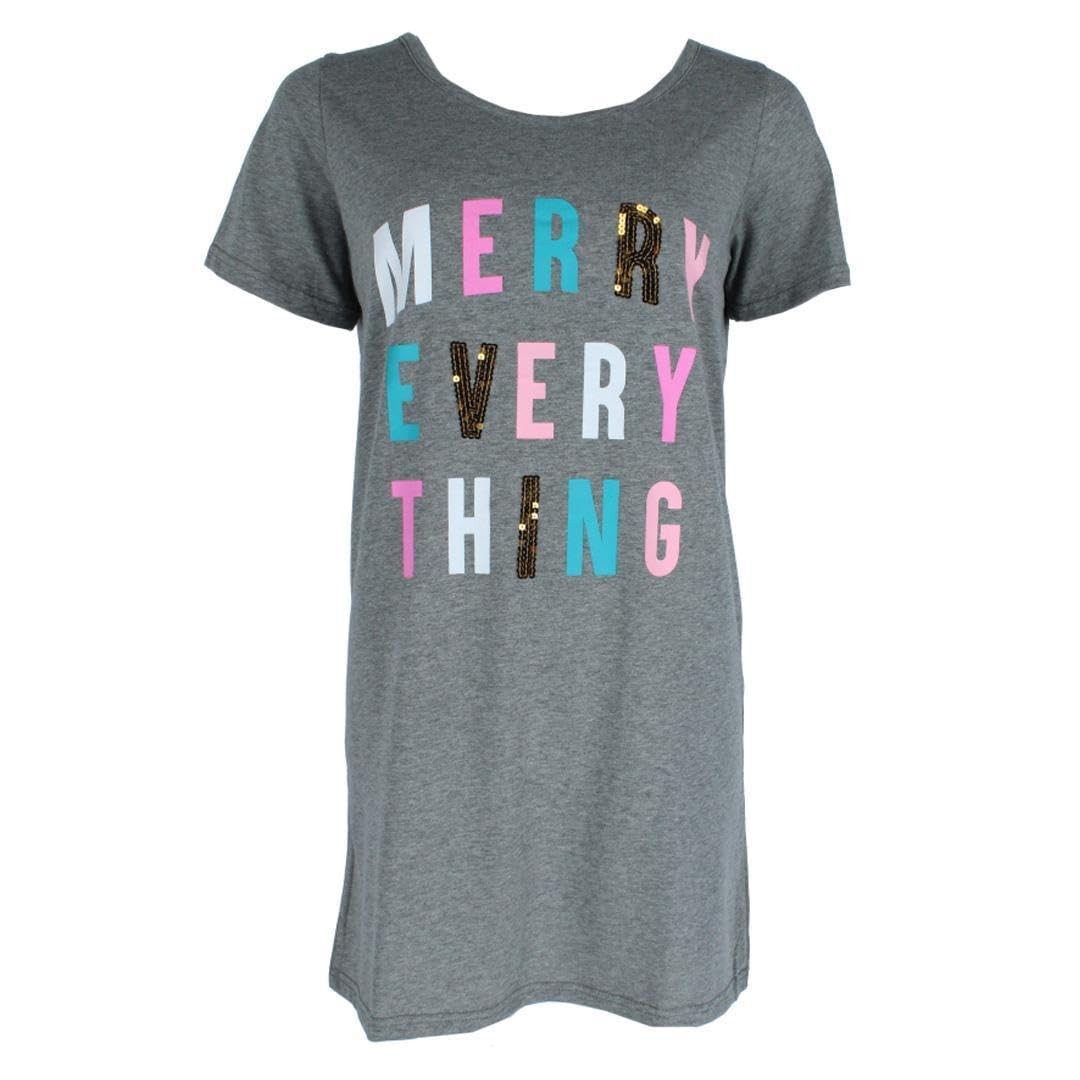 Merry Everything Night Shirt - Grey 3X