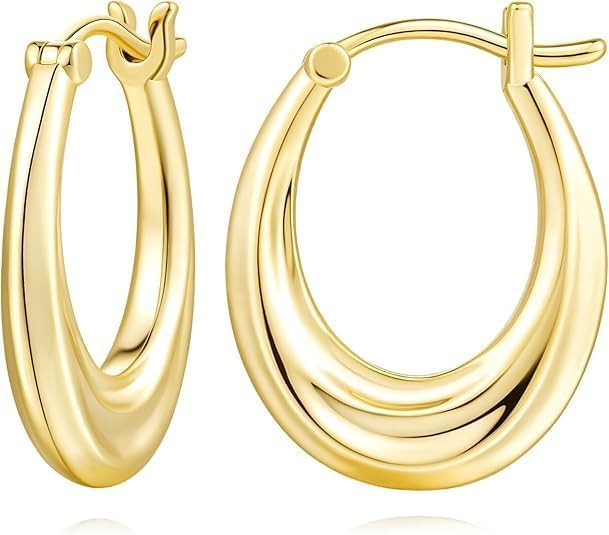 Women's 9CT Gold Hoop Earrings - 9ct Gold 21mm-image-1768b3b9-ab95-40d0-a2d6-b9ef57b70e19-138056