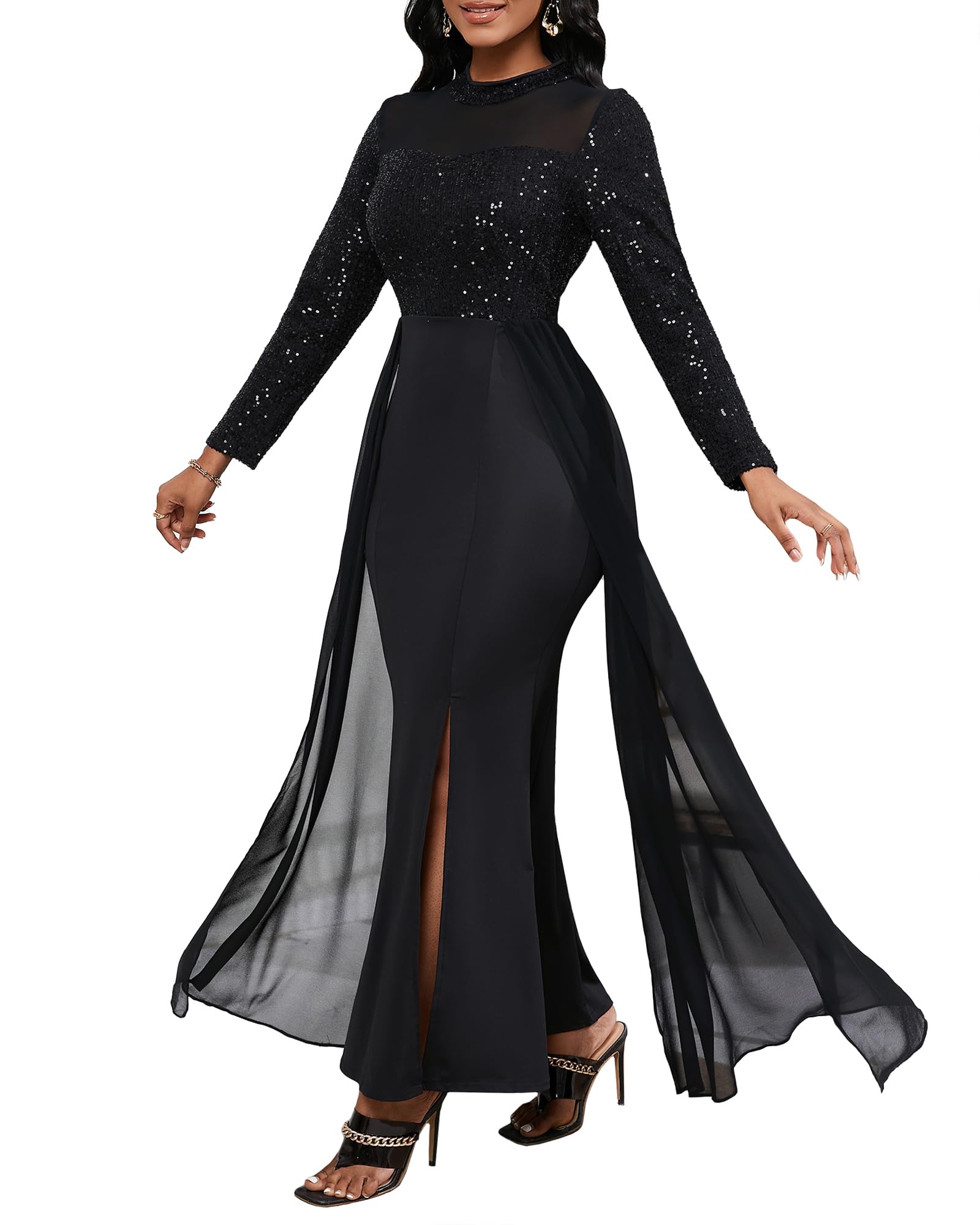 Bodycon Sequin Maxi Dress - Black XXL-image-d4e01397-2170-4535-9346-73581fecfd1d-127443