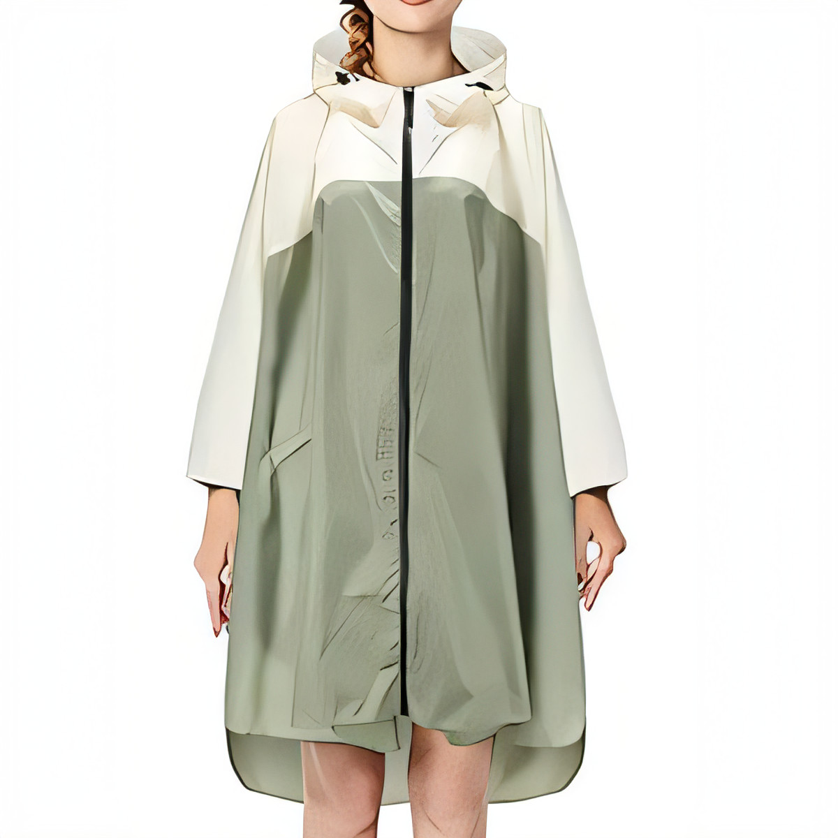 Unisex Waterproof Rain Jacket - Green White One Size-image-0ba2a158-1954-40e5-be0e-8c0240bfa530-101840