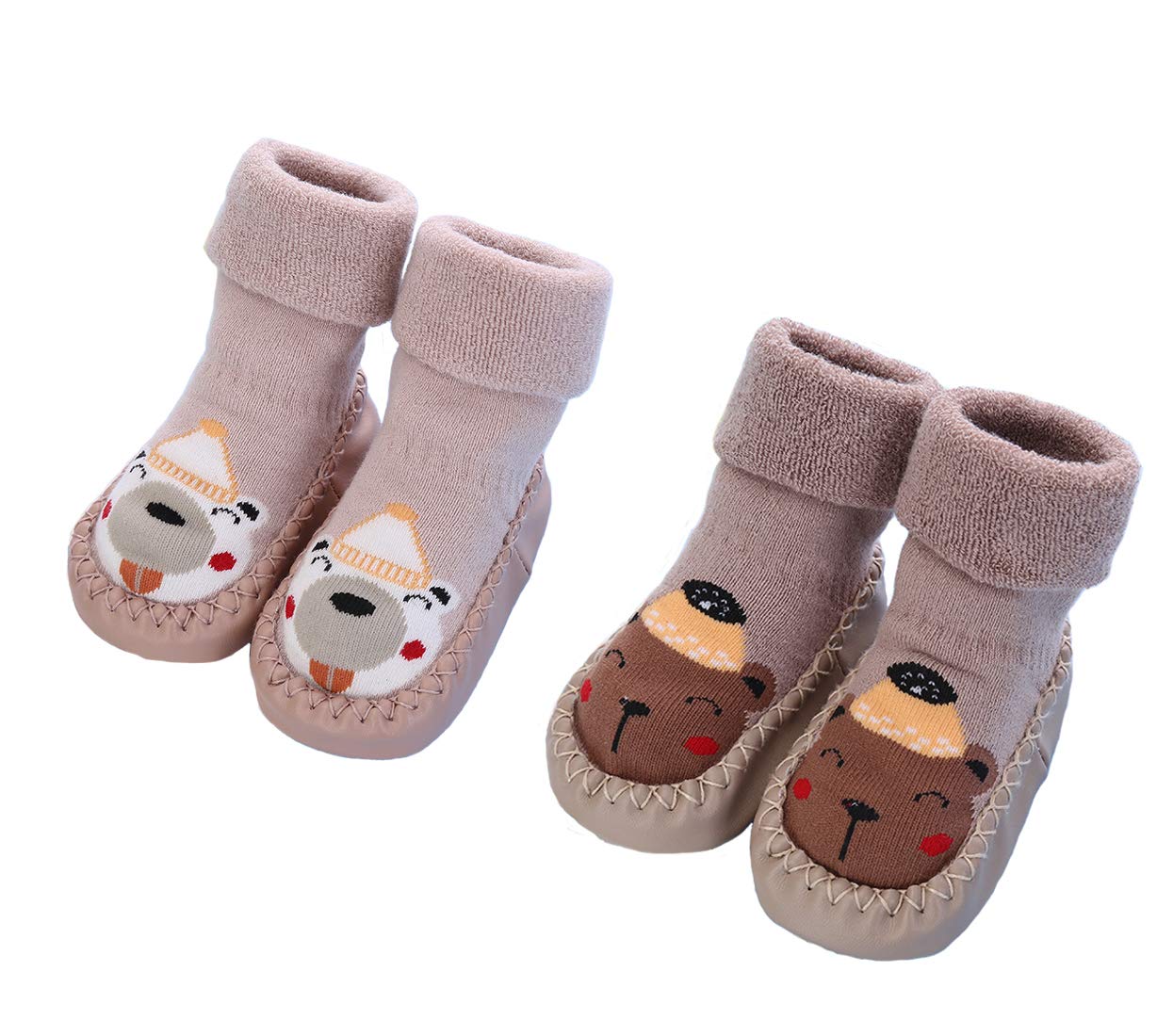 Baby Slipper Socks Fluffy Anti-Slip - Light Pink/Brown 18-24M-image-9fe7d34e-b7a0-4cf4-bae4-6e39a2c29012-127216