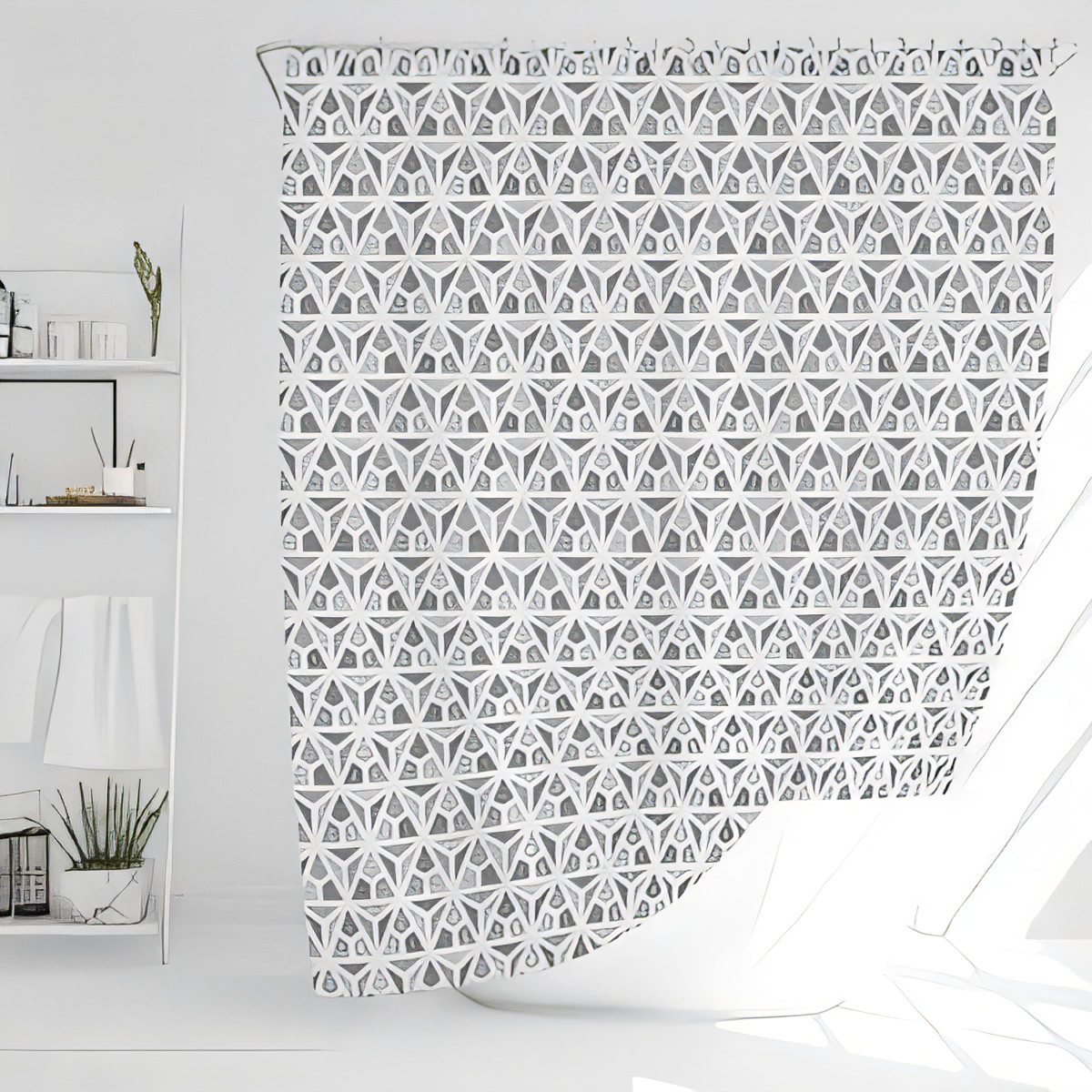 Waterproof Polyester Shower Curtain 180x180cm - Grey-image-61419d5c-d893-4f5c-891c-93dafb476561-65775