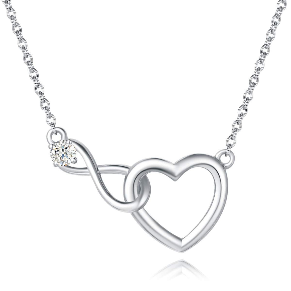 Infinity Heart Necklace - White Silver 45cm-image-cc063d03-07ab-4322-93b4-9a5c96821951-138147