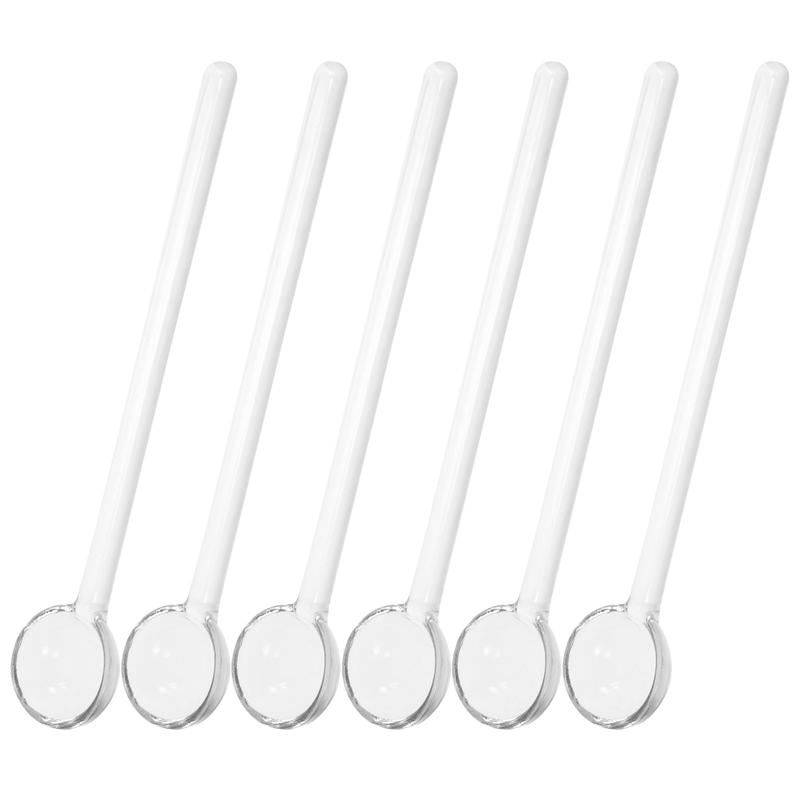 Long Handle Glass Spoons Set of 6 - Transparent 4.53 Inch-image-d836a0c0-93bc-45c8-ace2-235de201e29a-3912